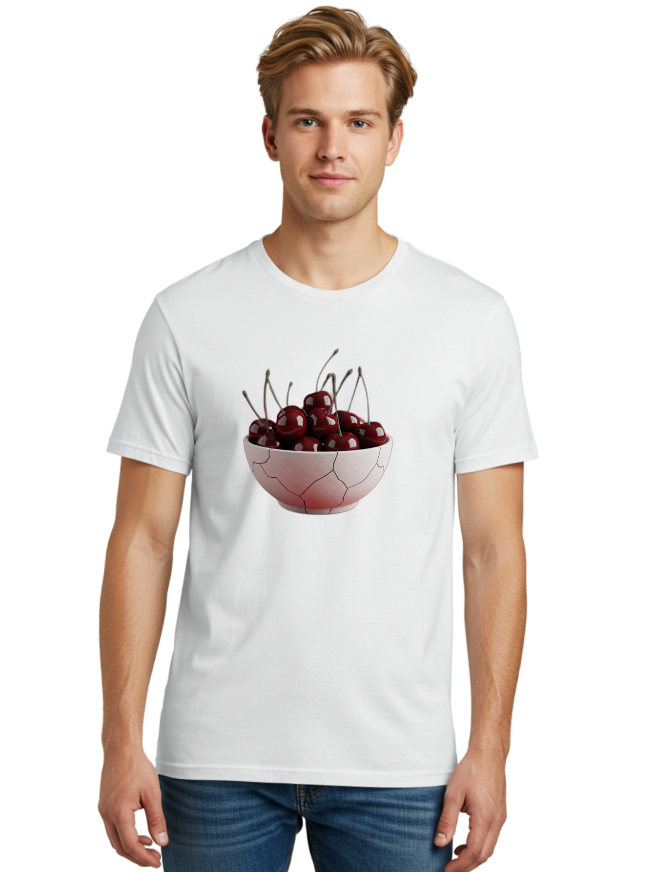 Cherries-In-A-Cracked-Bowl Men'S Graphic Tee, 100% Cotton, Comfortable Casual Summer Wear, Machine Washable, Vintage Camera, Old Camera, Antique Camera, Black Camera, Classic Photography, Photography Equipment, Nostalgic Device, Film Camera, Bai670