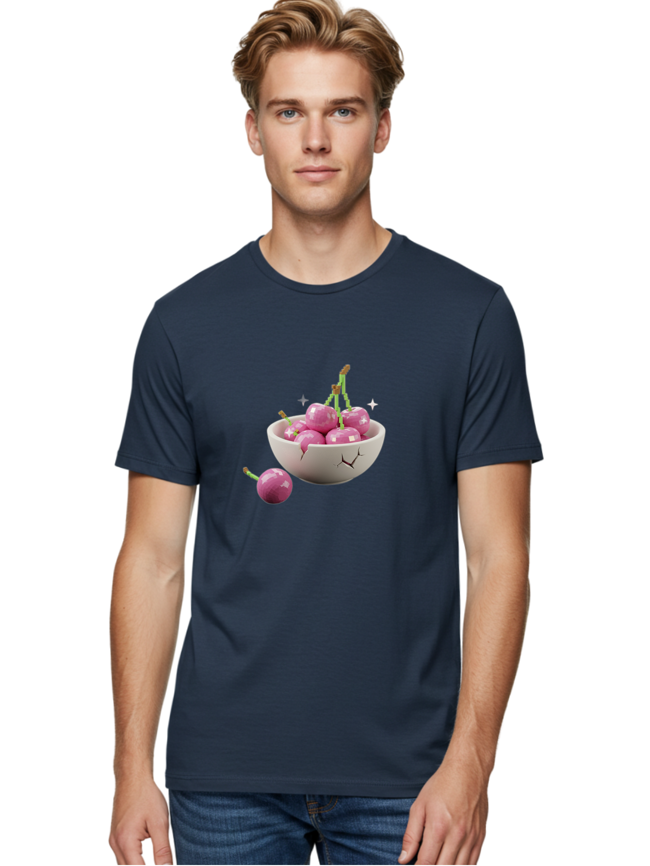 Cherries-In-Bowl-10 Men'S Graphic Tee, 100% Cotton, Comfortable Casual Summer Wear, Machine Washable, Vintage Camera, Old Camera, Antique Camera, Black Camera, Classic Photography, Photography Equipment, Nostalgic Device, Film Camera, Bai674