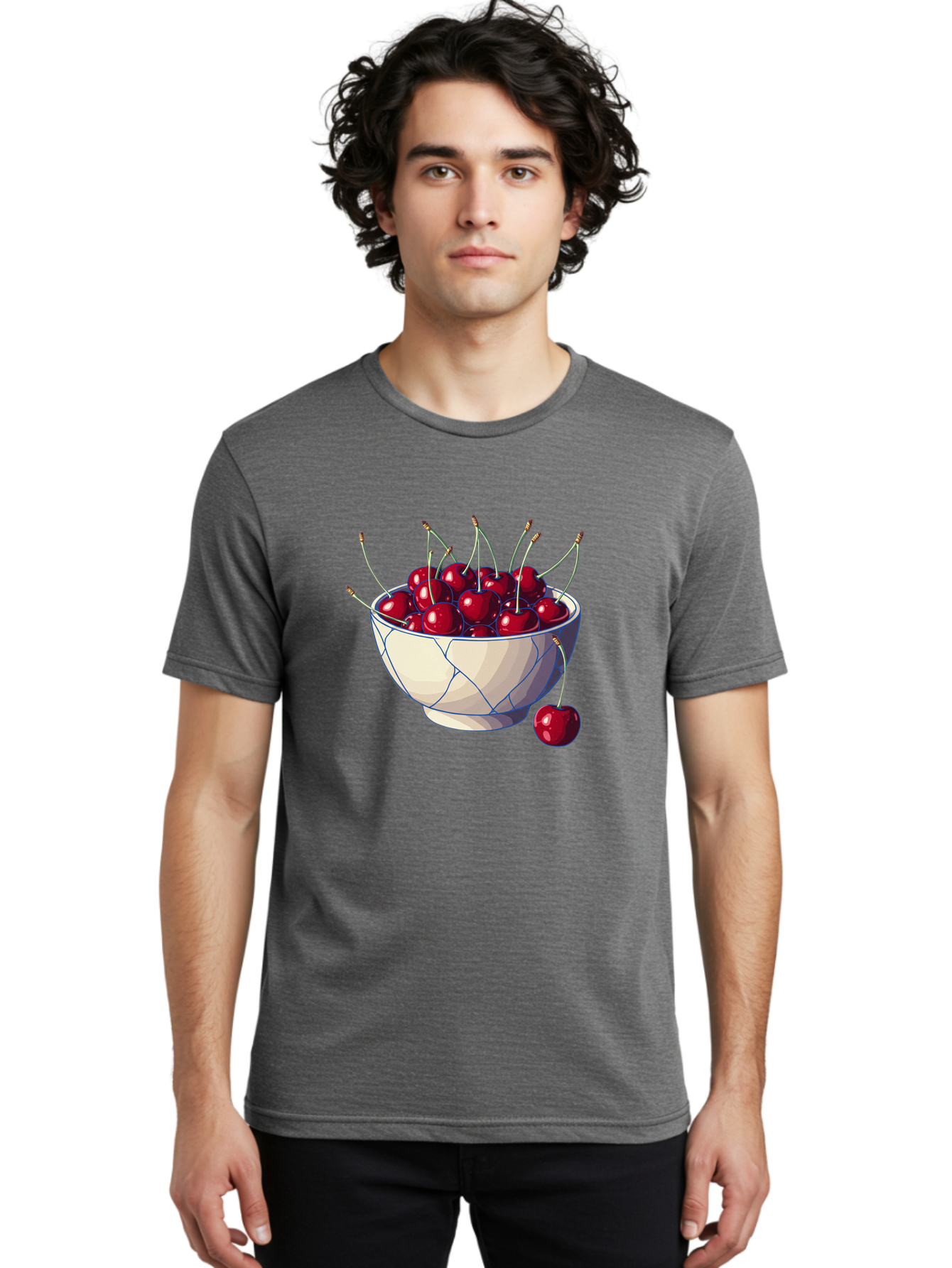 Cherries-In-Bowl-12 Men'S Graphic Tee, 100% Cotton, Comfortable Casual Summer Wear, Machine Washable, Vintage Camera, Old Camera, Antique Camera, Black Camera, Classic Photography, Photography Equipment, Nostalgic Device, Film Camera, Bai676