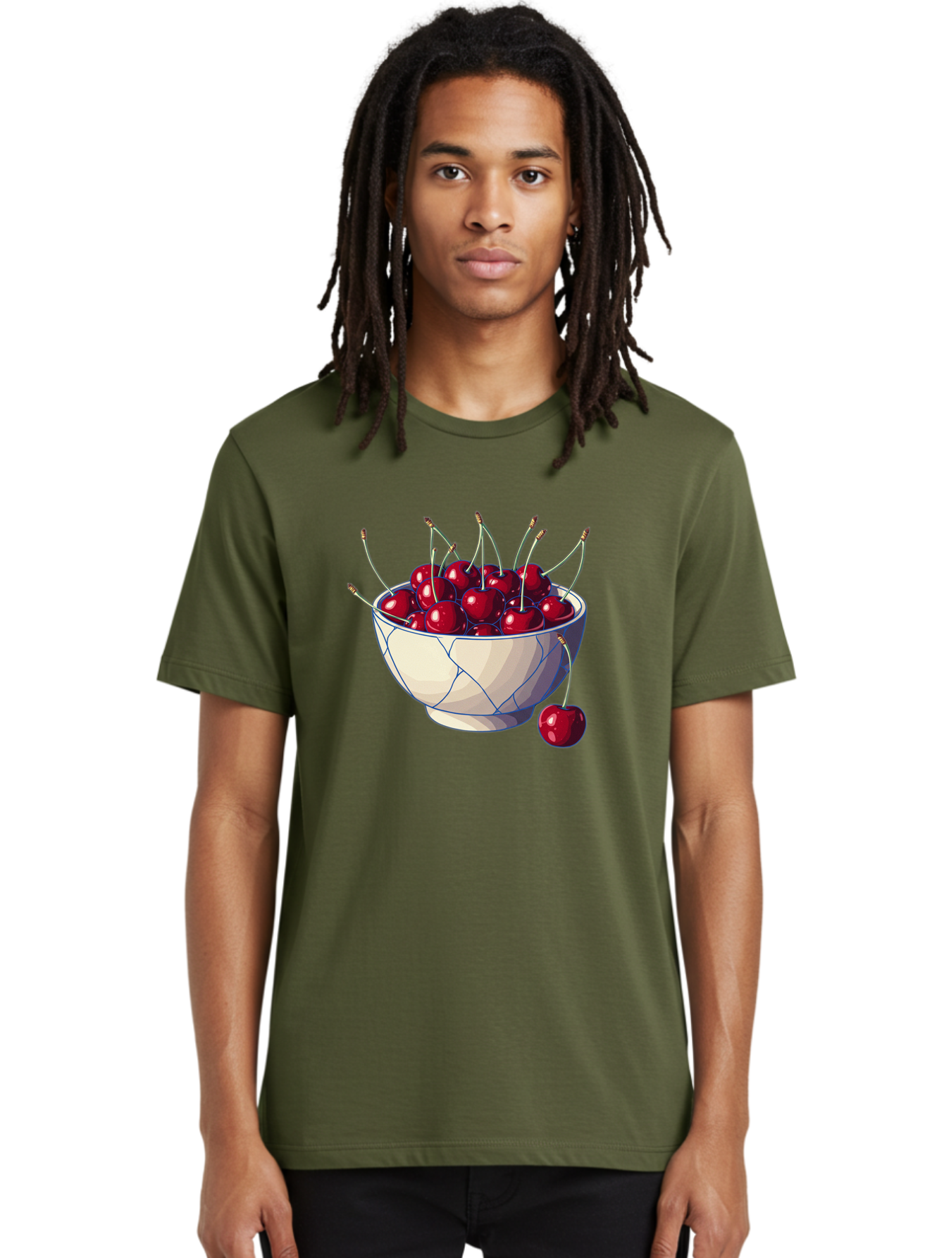 Cherries-In-Bowl-12 Men'S Graphic Tee, 100% Cotton, Comfortable Casual Summer Wear, Machine Washable, Vintage Camera, Old Camera, Antique Camera, Black Camera, Classic Photography, Photography Equipment, Nostalgic Device, Film Camera, Bai676