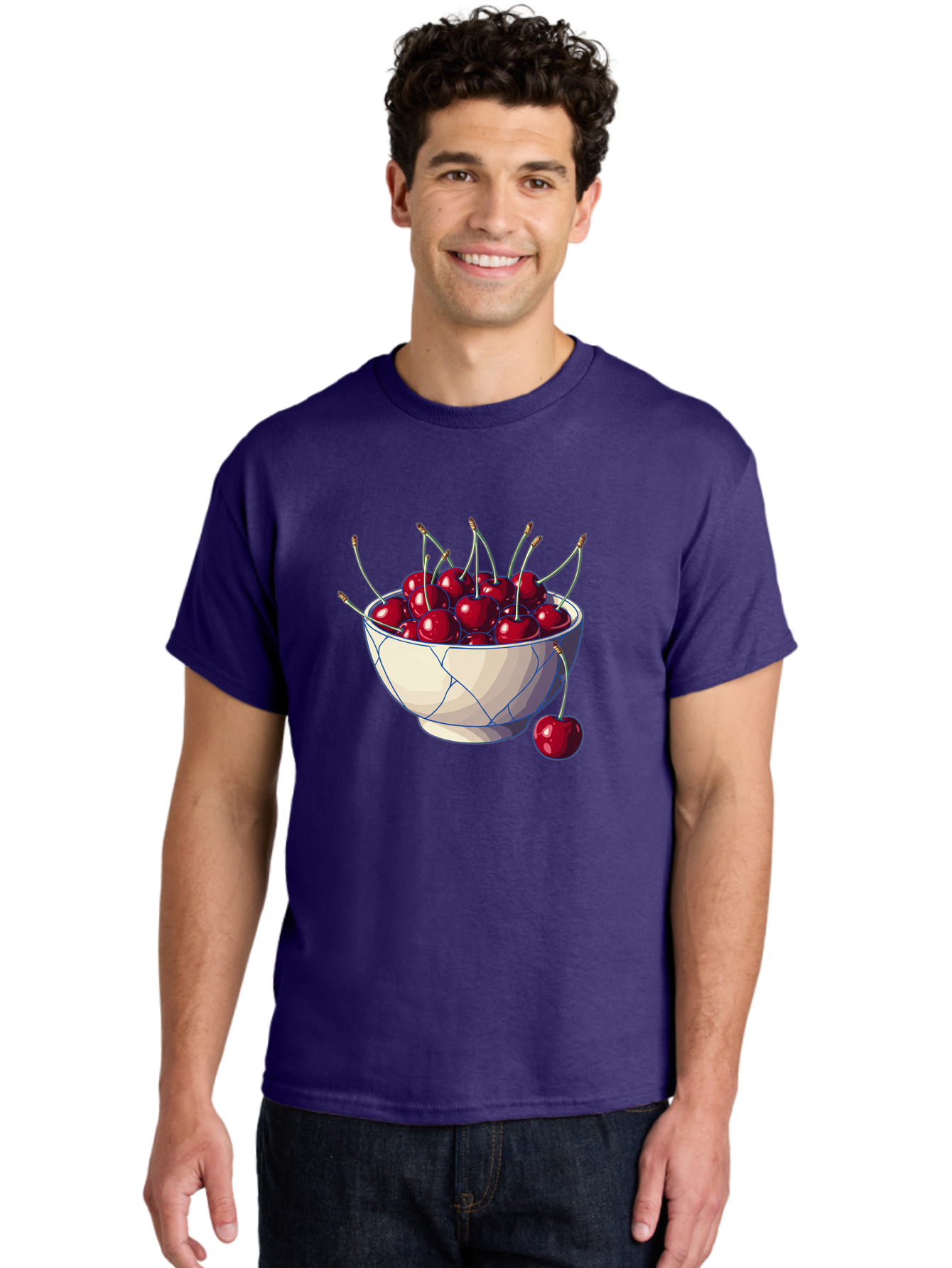 Cherries-In-Bowl-12 Men'S Graphic Tee, 100% Cotton, Comfortable Casual Summer Wear, Machine Washable, Vintage Camera, Old Camera, Antique Camera, Black Camera, Classic Photography, Photography Equipment, Nostalgic Device, Film Camera, Bai676
