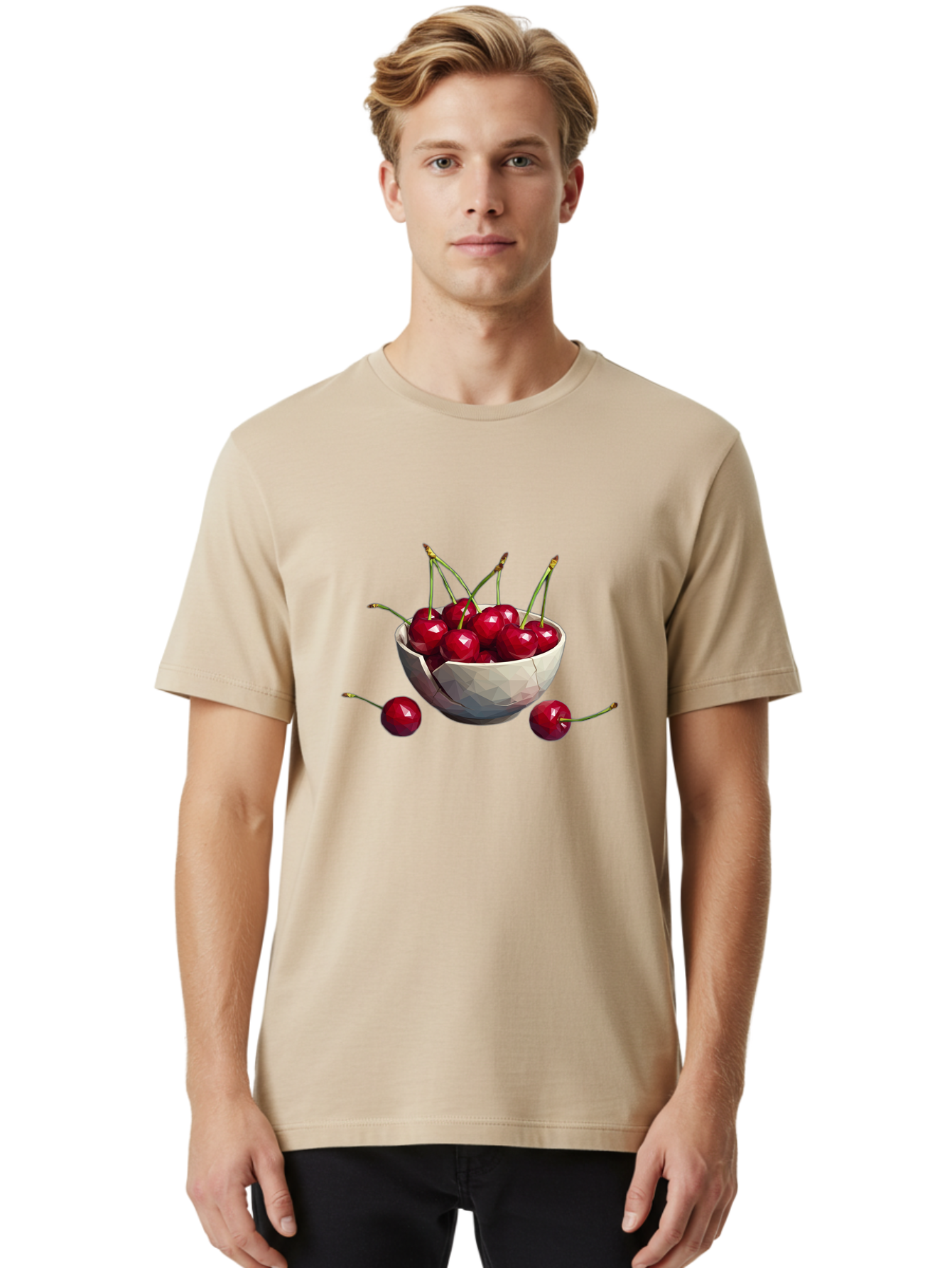 Cherries-In-Bowl-15 Men'S Graphic Tee, 100% Cotton, Comfortable Casual Summer Wear, Machine Washable, Vintage Camera, Old Camera, Antique Camera, Black Camera, Classic Photography, Photography Equipment, Nostalgic Device, Film Camera, Bai679