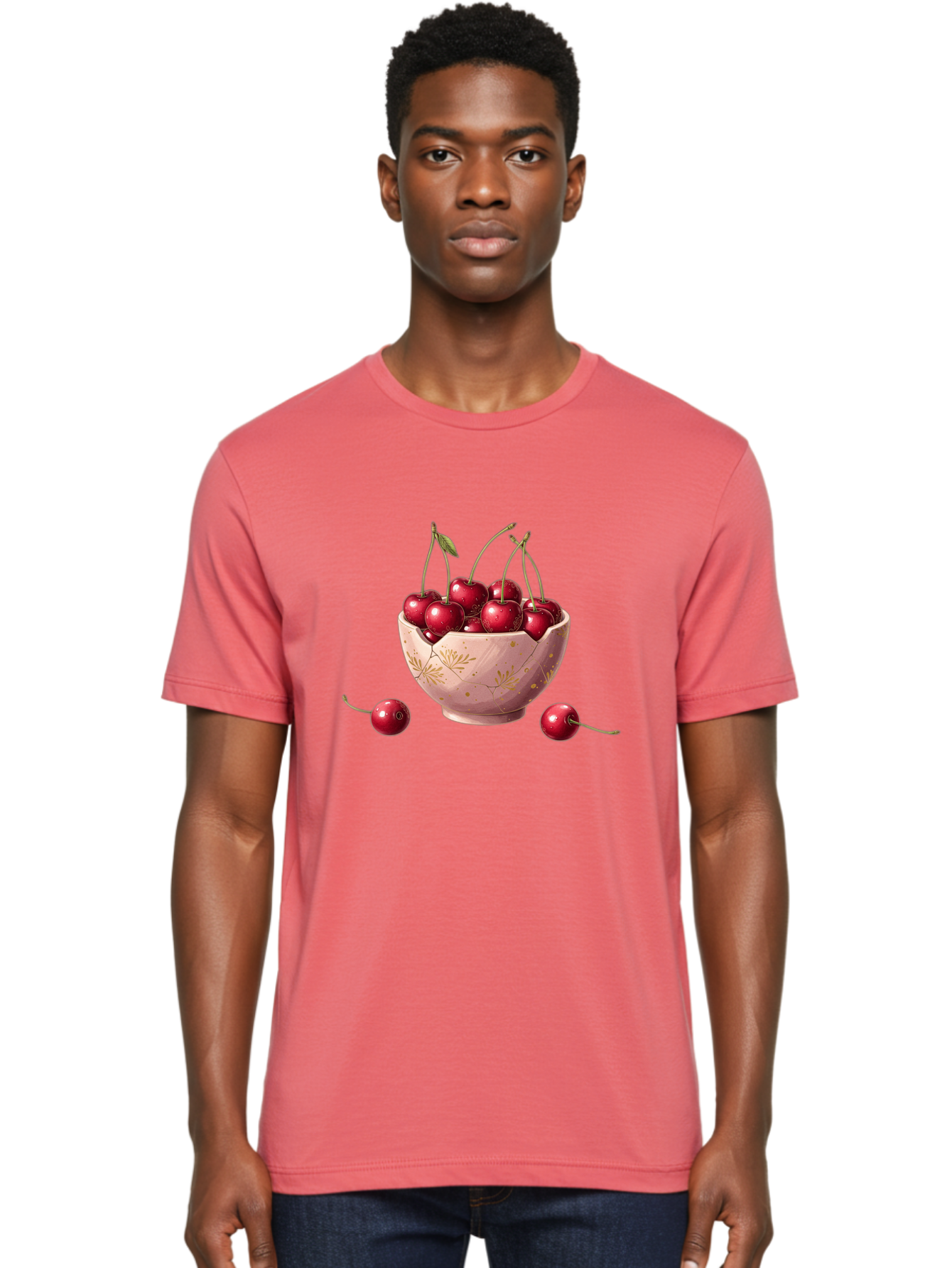 Cherries-In-Bowl-16 Men'S Graphic Tee, 100% Cotton, Comfortable Casual Summer Wear, Machine Washable, Vintage Camera, Old Camera, Antique Camera, Black Camera, Classic Photography, Photography Equipment, Nostalgic Device, Film Camera, Bai680