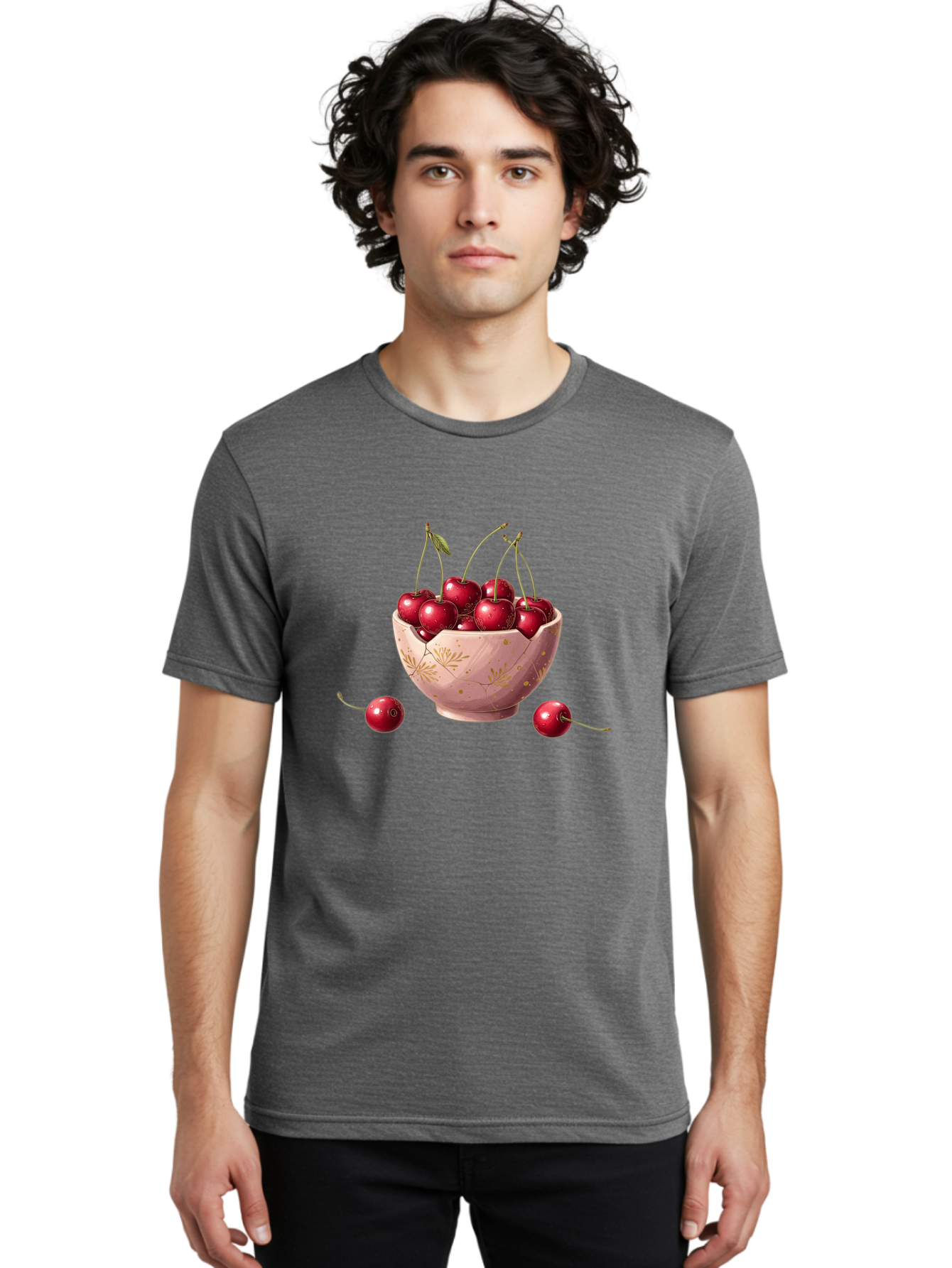Cherries-In-Bowl-16 Men'S Graphic Tee, 100% Cotton, Comfortable Casual Summer Wear, Machine Washable, Vintage Camera, Old Camera, Antique Camera, Black Camera, Classic Photography, Photography Equipment, Nostalgic Device, Film Camera, Bai680