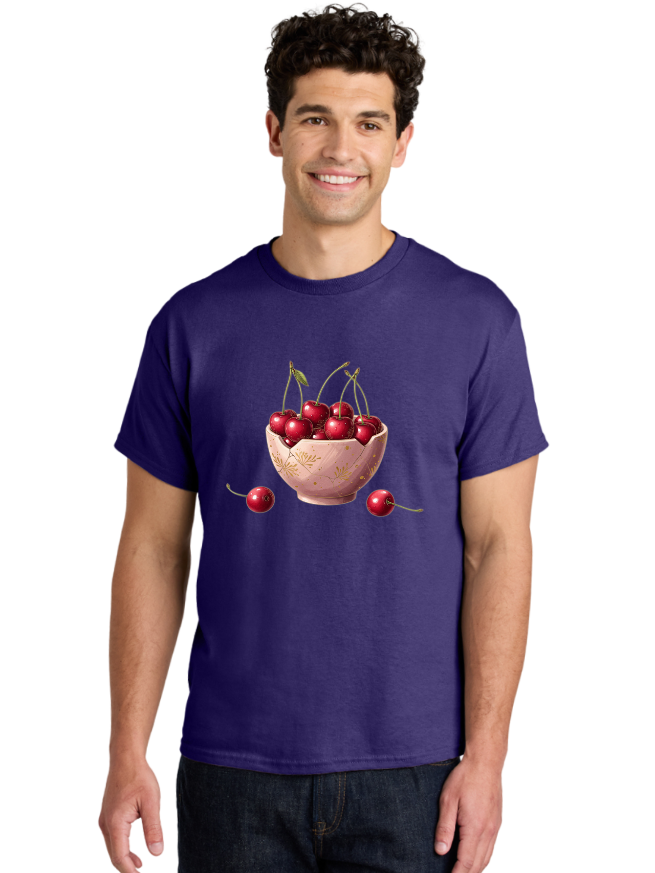 Cherries-In-Bowl-16 Men'S Graphic Tee, 100% Cotton, Comfortable Casual Summer Wear, Machine Washable, Vintage Camera, Old Camera, Antique Camera, Black Camera, Classic Photography, Photography Equipment, Nostalgic Device, Film Camera, Bai680
