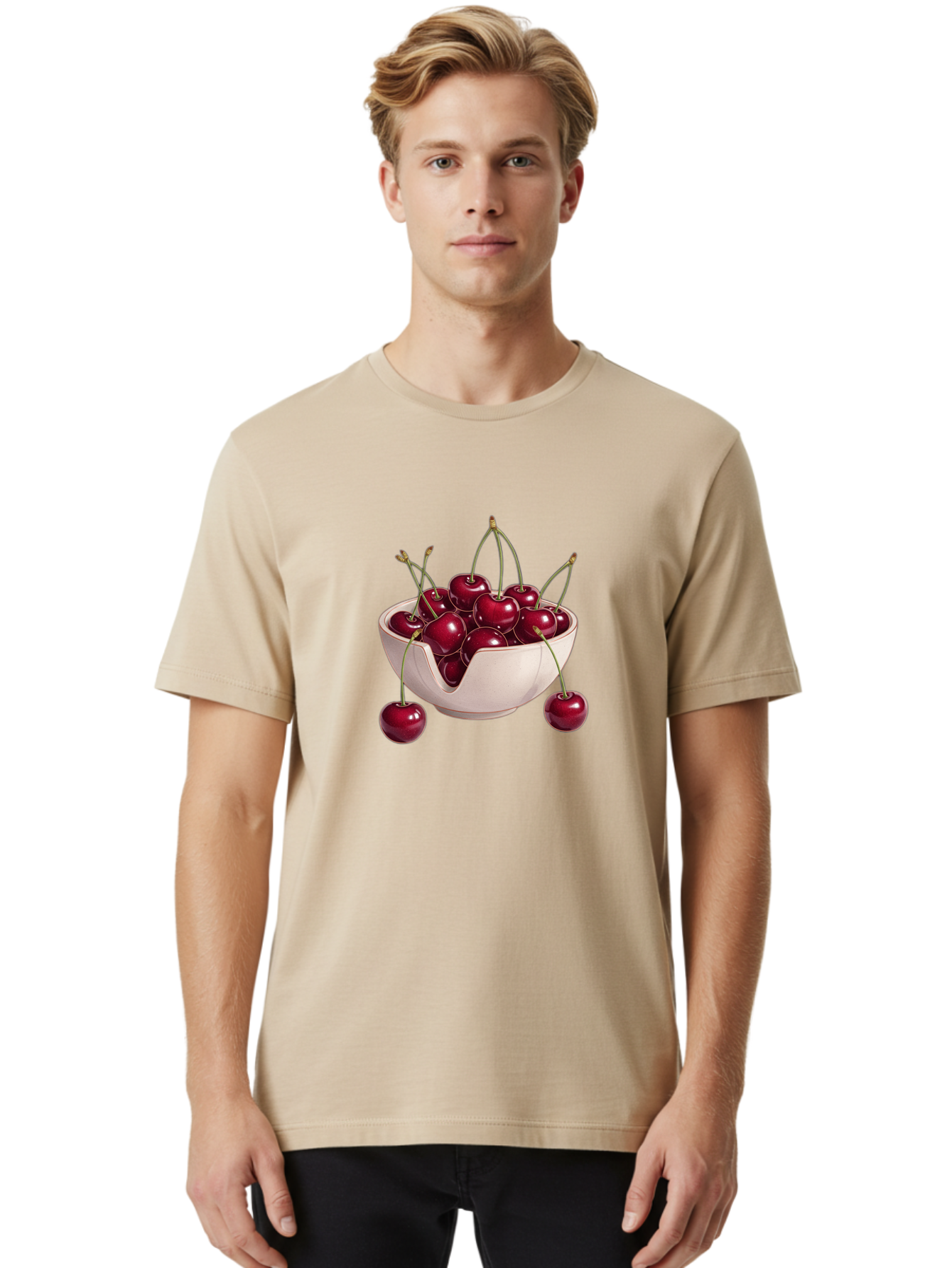 Cherries-In-Bowl-17 Men'S Graphic Tee, 100% Cotton, Comfortable Casual Summer Wear, Machine Washable, Vintage Camera, Old Camera, Antique Camera, Black Camera, Classic Photography, Photography Equipment, Nostalgic Device, Film Camera, Bai681