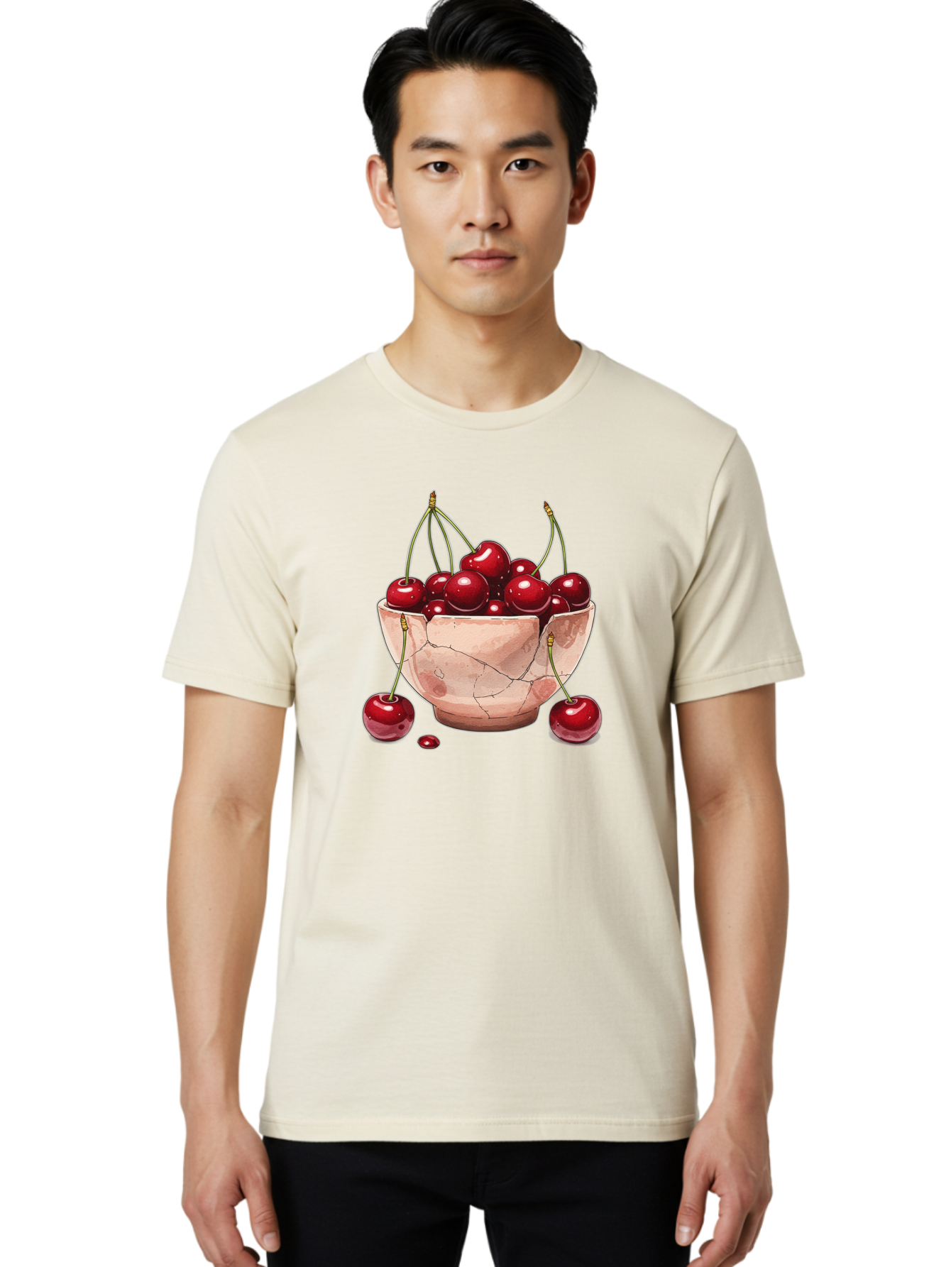 Cherries-In-Bowl-18 Men'S Graphic Tee, 100% Cotton, Comfortable Casual Summer Wear, Machine Washable, Vintage Camera, Old Camera, Antique Camera, Black Camera, Classic Photography, Photography Equipment, Nostalgic Device, Film Camera, Bai682