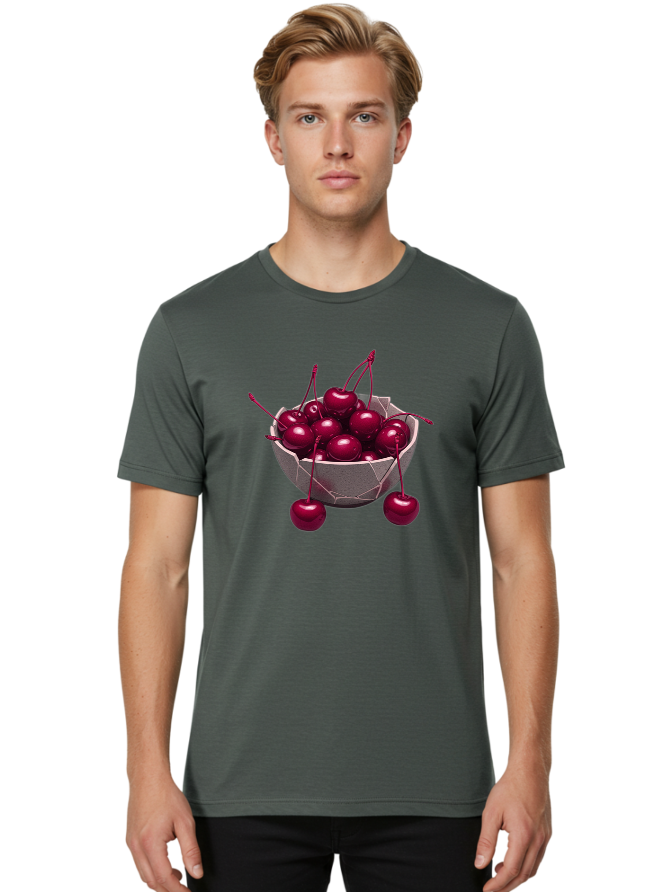 Cherries-In-Bowl-19 Men'S Graphic Tee, 100% Cotton, Comfortable Casual Summer Wear, Machine Washable, Vintage Camera, Old Camera, Antique Camera, Black Camera, Classic Photography, Photography Equipment, Nostalgic Device, Film Camera, Bai683