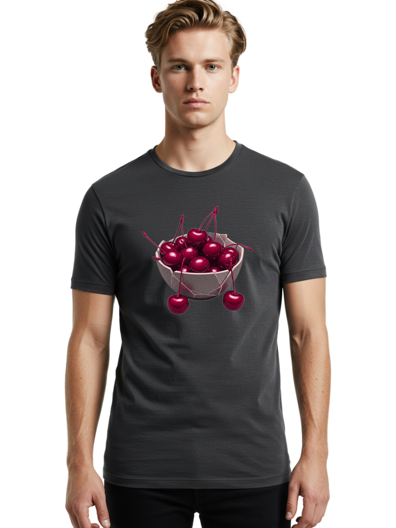 Cherries-In-Bowl-19 Men'S Graphic Tee, 100% Cotton, Comfortable Casual Summer Wear, Machine Washable, Vintage Camera, Old Camera, Antique Camera, Black Camera, Classic Photography, Photography Equipment, Nostalgic Device, Film Camera, Bai683