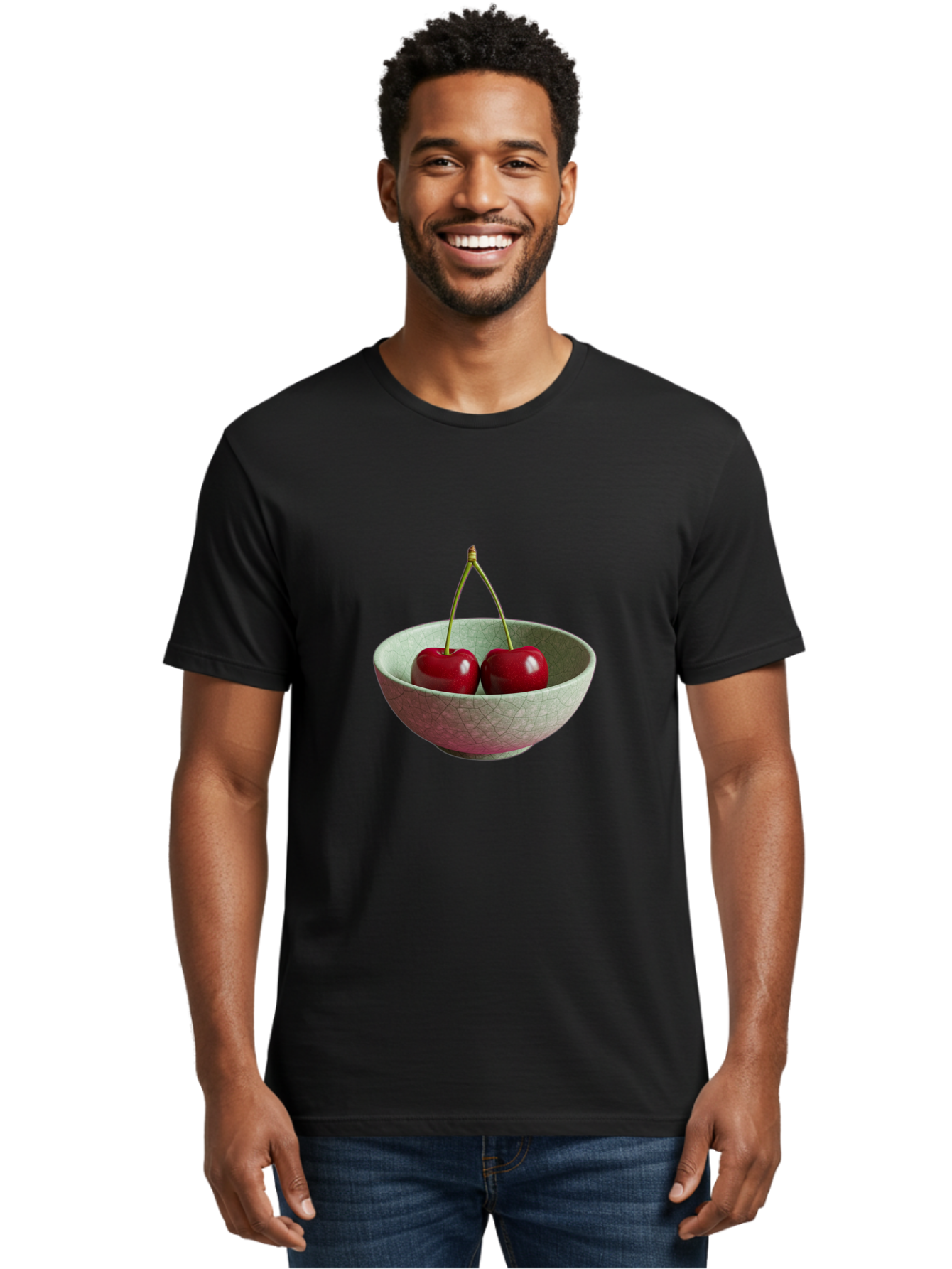 Cherries-In-Bowl-2 Men'S Graphic Tee, 100% Cotton, Comfortable Casual Summer Wear, Machine Washable, Vintage Camera, Old Camera, Antique Camera, Black Camera, Classic Photography, Photography Equipment, Nostalgic Device, Film Camera, Bai684