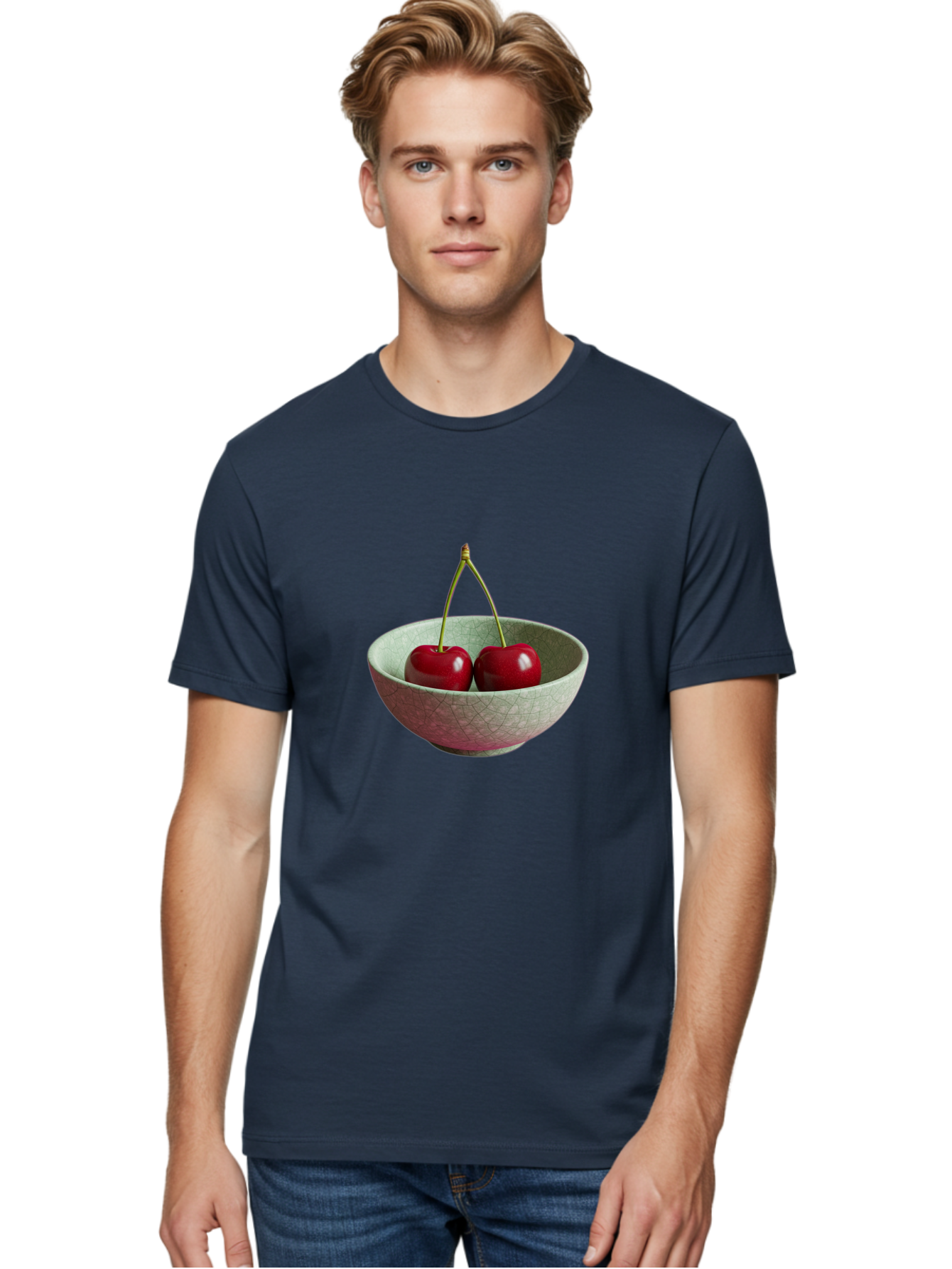 Cherries-In-Bowl-2 Men'S Graphic Tee, 100% Cotton, Comfortable Casual Summer Wear, Machine Washable, Vintage Camera, Old Camera, Antique Camera, Black Camera, Classic Photography, Photography Equipment, Nostalgic Device, Film Camera, Bai684