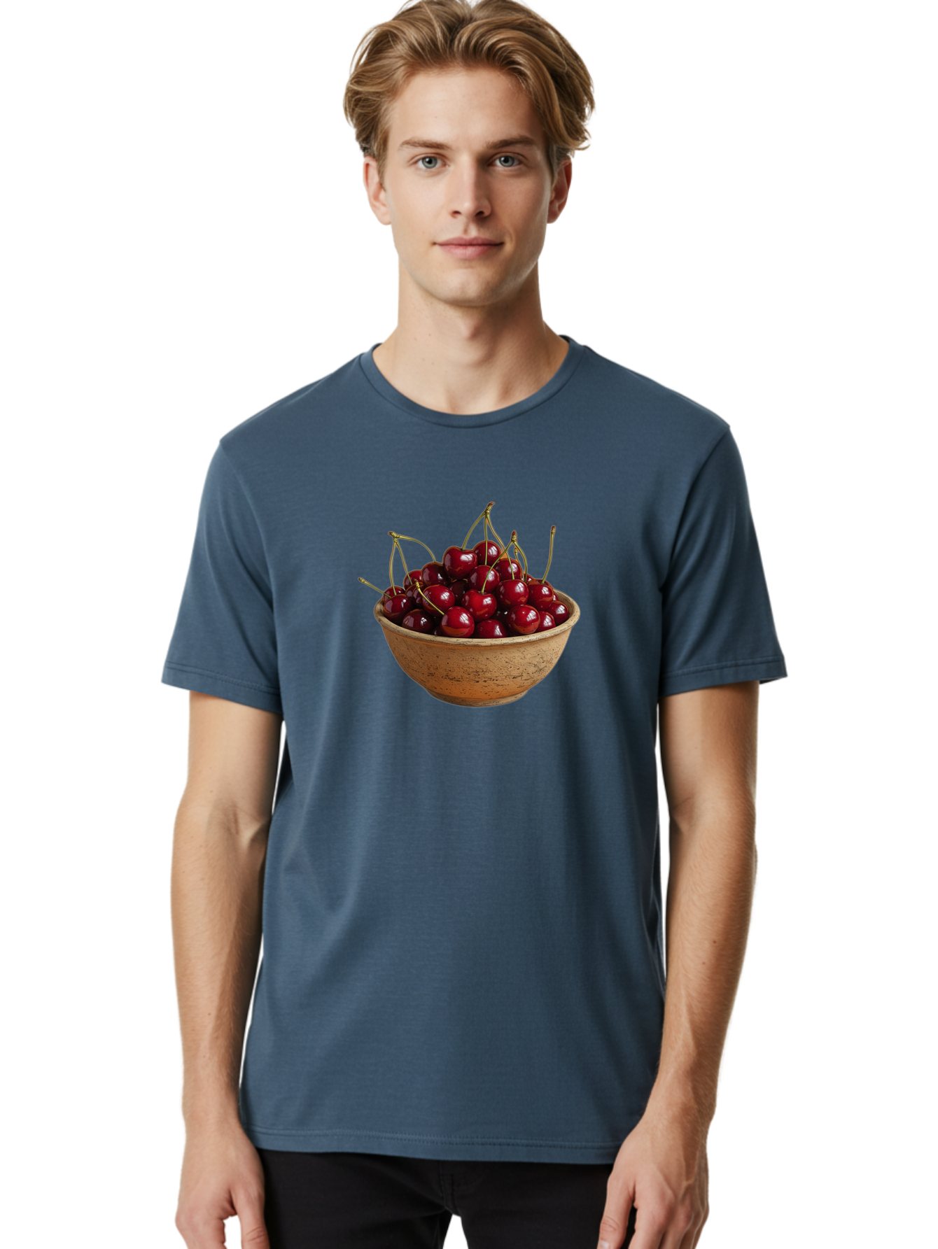 Cherries-In-Bowl-20 Men'S Graphic Tee, 100% Cotton, Comfortable Casual Summer Wear, Machine Washable, Vintage Camera, Old Camera, Antique Camera, Black Camera, Classic Photography, Photography Equipment, Nostalgic Device, Film Camera, Bai685