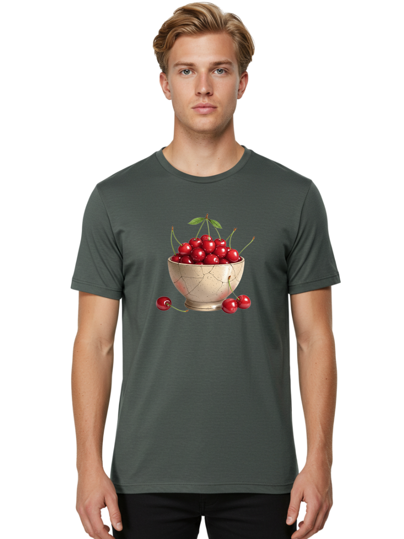 Cherries-In-Bowl-21 Men'S Graphic Tee, 100% Cotton, Comfortable Casual Summer Wear, Machine Washable, Vintage Camera, Old Camera, Antique Camera, Black Camera, Classic Photography, Photography Equipment, Nostalgic Device, Film Camera, Bai686
