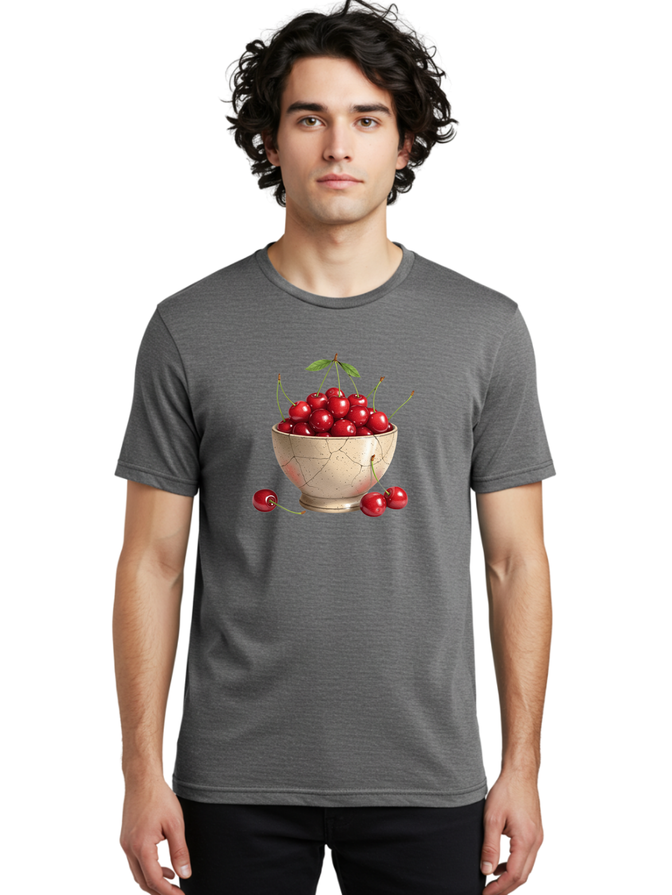 Cherries-In-Bowl-21 Men'S Graphic Tee, 100% Cotton, Comfortable Casual Summer Wear, Machine Washable, Vintage Camera, Old Camera, Antique Camera, Black Camera, Classic Photography, Photography Equipment, Nostalgic Device, Film Camera, Bai686