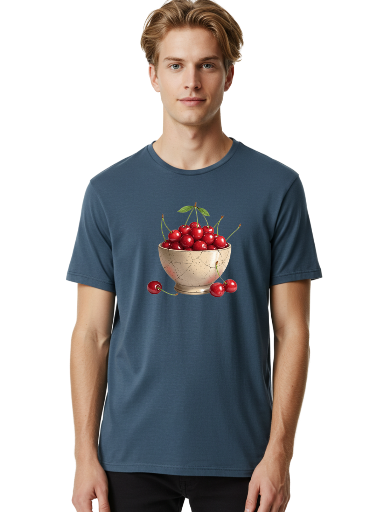 Cherries-In-Bowl-21 Men'S Graphic Tee, 100% Cotton, Comfortable Casual Summer Wear, Machine Washable, Vintage Camera, Old Camera, Antique Camera, Black Camera, Classic Photography, Photography Equipment, Nostalgic Device, Film Camera, Bai686