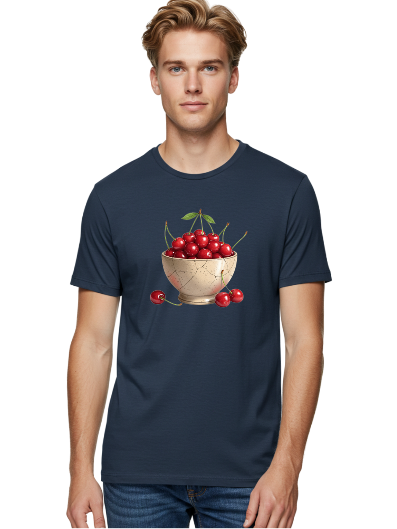 Cherries-In-Bowl-21 Men'S Graphic Tee, 100% Cotton, Comfortable Casual Summer Wear, Machine Washable, Vintage Camera, Old Camera, Antique Camera, Black Camera, Classic Photography, Photography Equipment, Nostalgic Device, Film Camera, Bai686