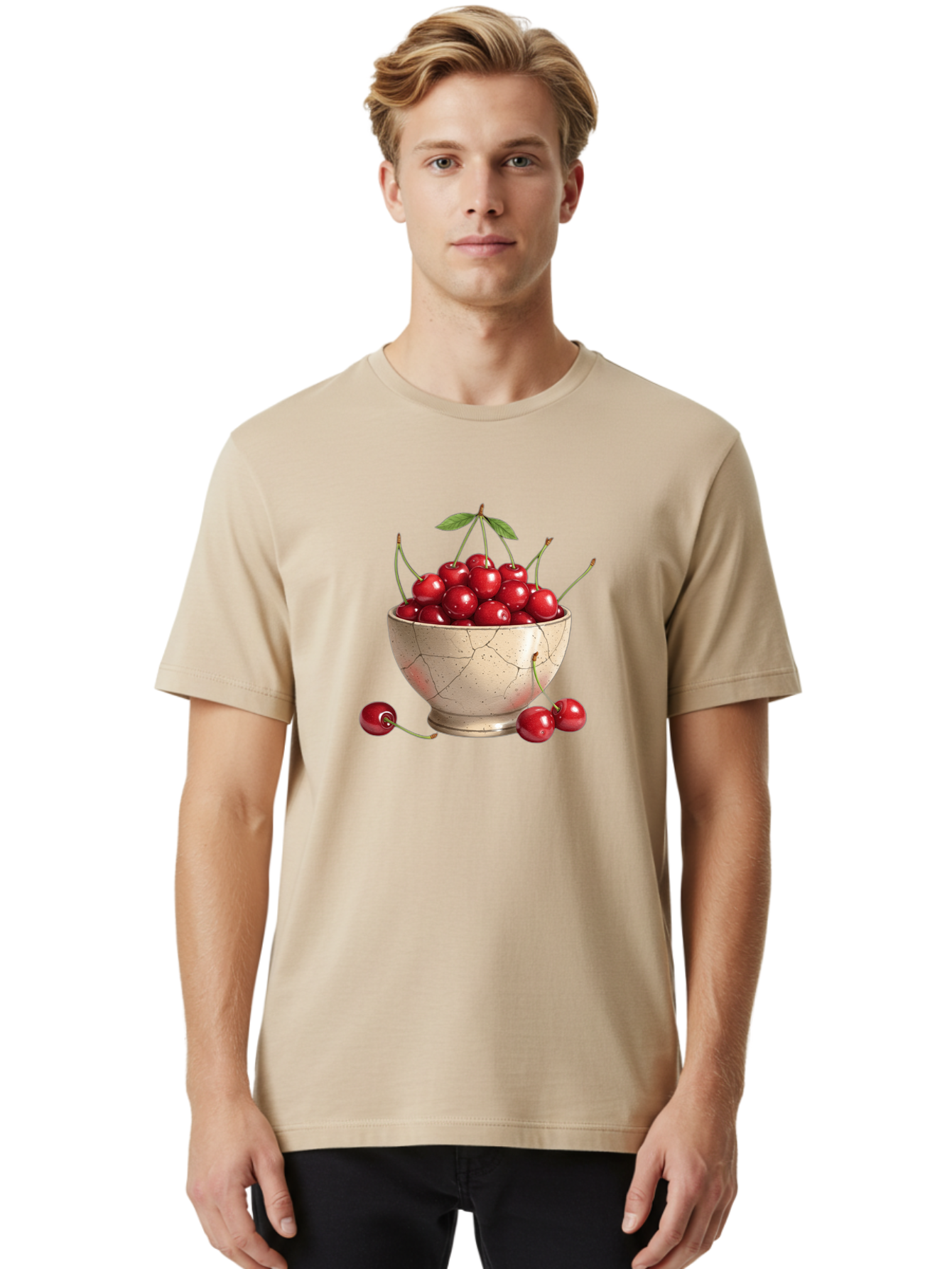 Cherries-In-Bowl-21 Men'S Graphic Tee, 100% Cotton, Comfortable Casual Summer Wear, Machine Washable, Vintage Camera, Old Camera, Antique Camera, Black Camera, Classic Photography, Photography Equipment, Nostalgic Device, Film Camera, Bai686