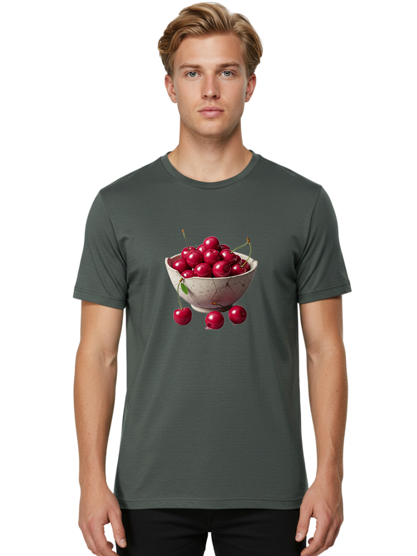 Cherries-In-Bowl-22 Men'S Graphic Tee, 100% Cotton, Comfortable Casual Summer Wear, Machine Washable, Vintage Camera, Old Camera, Antique Camera, Black Camera, Classic Photography, Photography Equipment, Nostalgic Device, Film Camera, Bai687