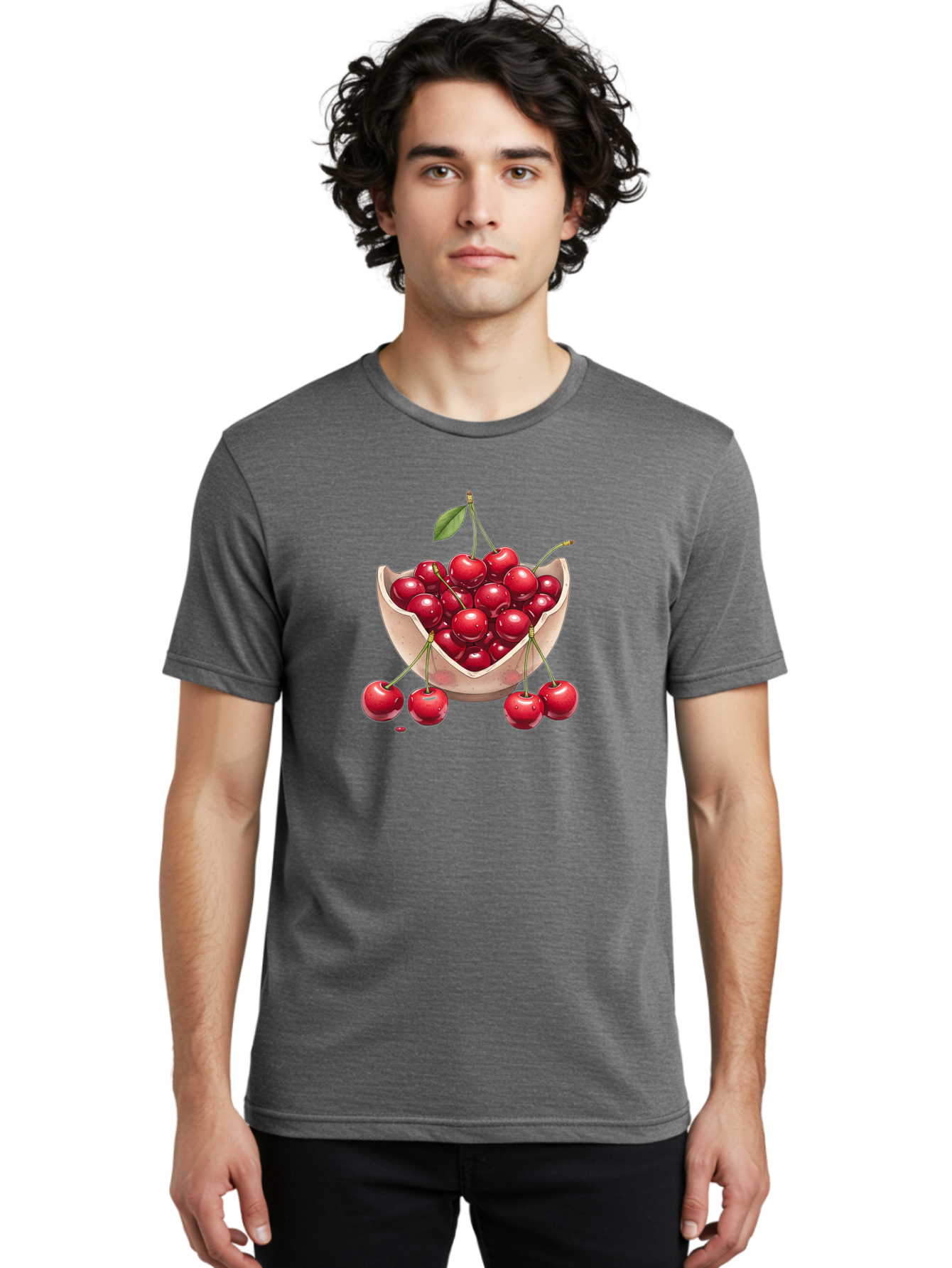 Cherries-In-Bowl-23 Men'S Graphic Tee, 100% Cotton, Comfortable Casual Summer Wear, Machine Washable, Vintage Camera, Old Camera, Antique Camera, Black Camera, Classic Photography, Photography Equipment, Nostalgic Device, Film Camera, Bai688