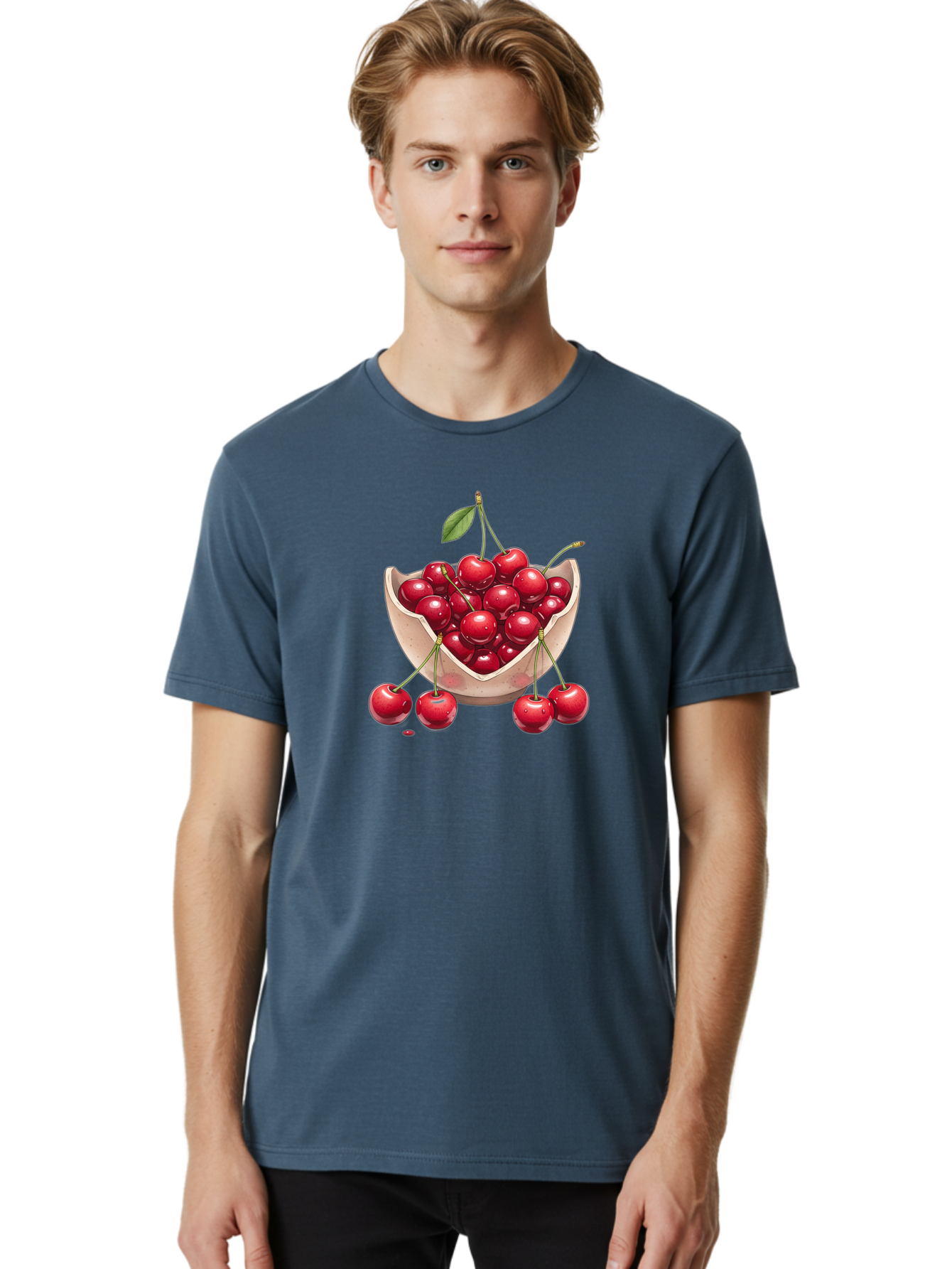 Cherries-In-Bowl-23 Men'S Graphic Tee, 100% Cotton, Comfortable Casual Summer Wear, Machine Washable, Vintage Camera, Old Camera, Antique Camera, Black Camera, Classic Photography, Photography Equipment, Nostalgic Device, Film Camera, Bai688