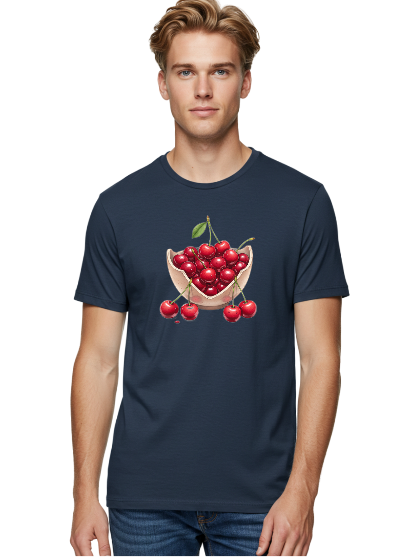 Cherries-In-Bowl-23 Men'S Graphic Tee, 100% Cotton, Comfortable Casual Summer Wear, Machine Washable, Vintage Camera, Old Camera, Antique Camera, Black Camera, Classic Photography, Photography Equipment, Nostalgic Device, Film Camera, Bai688