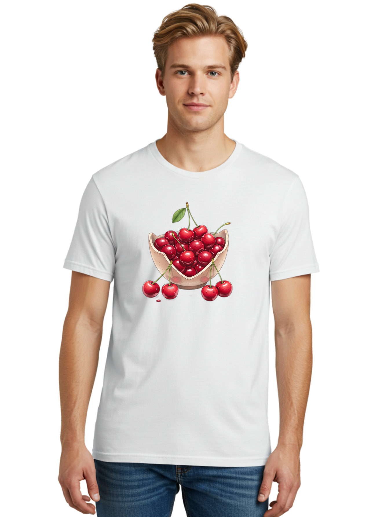 Cherries-In-Bowl-23 Men'S Graphic Tee, 100% Cotton, Comfortable Casual Summer Wear, Machine Washable, Vintage Camera, Old Camera, Antique Camera, Black Camera, Classic Photography, Photography Equipment, Nostalgic Device, Film Camera, Bai688