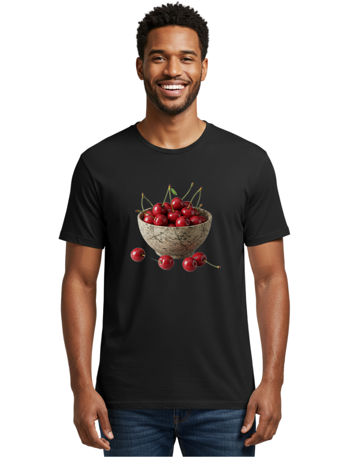 Cherries-In-Bowl-24 Men'S Graphic Tee, 100% Cotton, Comfortable Casual Summer Wear, Machine Washable, Vintage Camera, Old Camera, Antique Camera, Black Camera, Classic Photography, Photography Equipment, Nostalgic Device, Film Camera, Bai689