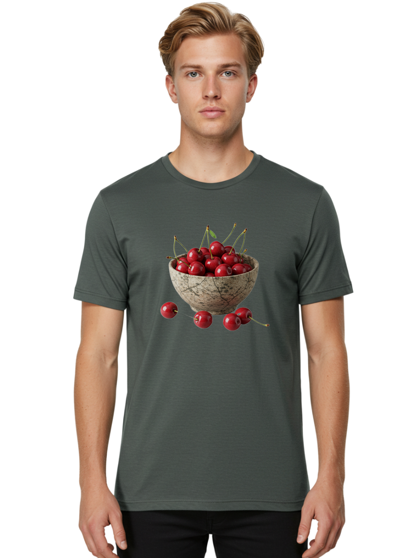 Cherries-In-Bowl-24 Men'S Graphic Tee, 100% Cotton, Comfortable Casual Summer Wear, Machine Washable, Vintage Camera, Old Camera, Antique Camera, Black Camera, Classic Photography, Photography Equipment, Nostalgic Device, Film Camera, Bai689