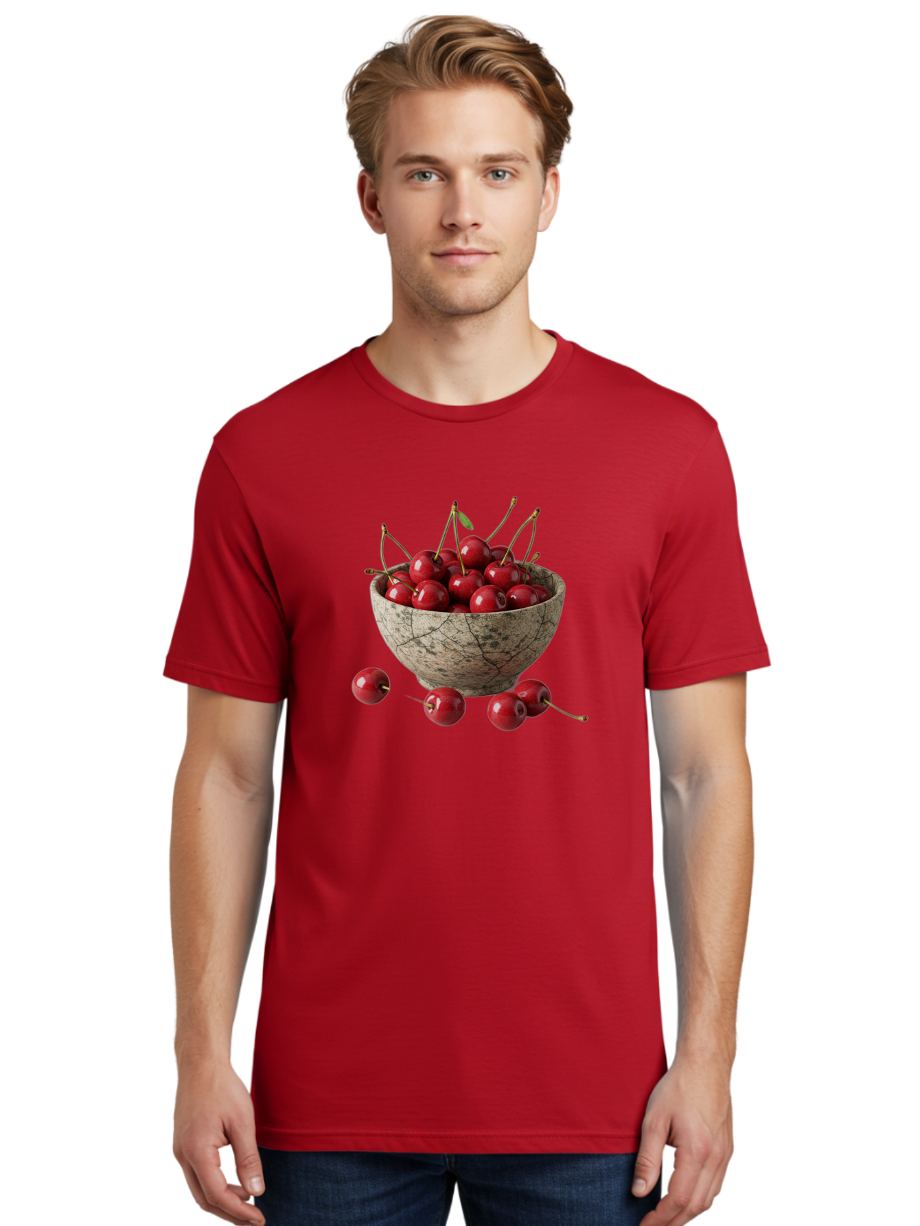 Cherries-In-Bowl-24 Men'S Graphic Tee, 100% Cotton, Comfortable Casual Summer Wear, Machine Washable, Vintage Camera, Old Camera, Antique Camera, Black Camera, Classic Photography, Photography Equipment, Nostalgic Device, Film Camera, Bai689