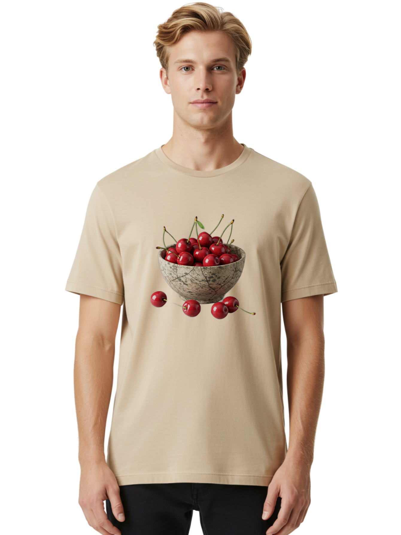 Cherries-In-Bowl-24 Men'S Graphic Tee, 100% Cotton, Comfortable Casual Summer Wear, Machine Washable, Vintage Camera, Old Camera, Antique Camera, Black Camera, Classic Photography, Photography Equipment, Nostalgic Device, Film Camera, Bai689