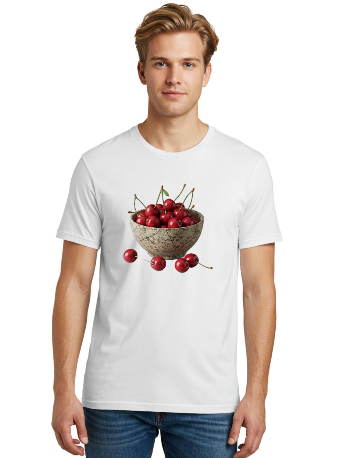 Cherries-In-Bowl-24 Men'S Graphic Tee, 100% Cotton, Comfortable Casual Summer Wear, Machine Washable, Vintage Camera, Old Camera, Antique Camera, Black Camera, Classic Photography, Photography Equipment, Nostalgic Device, Film Camera, Bai689