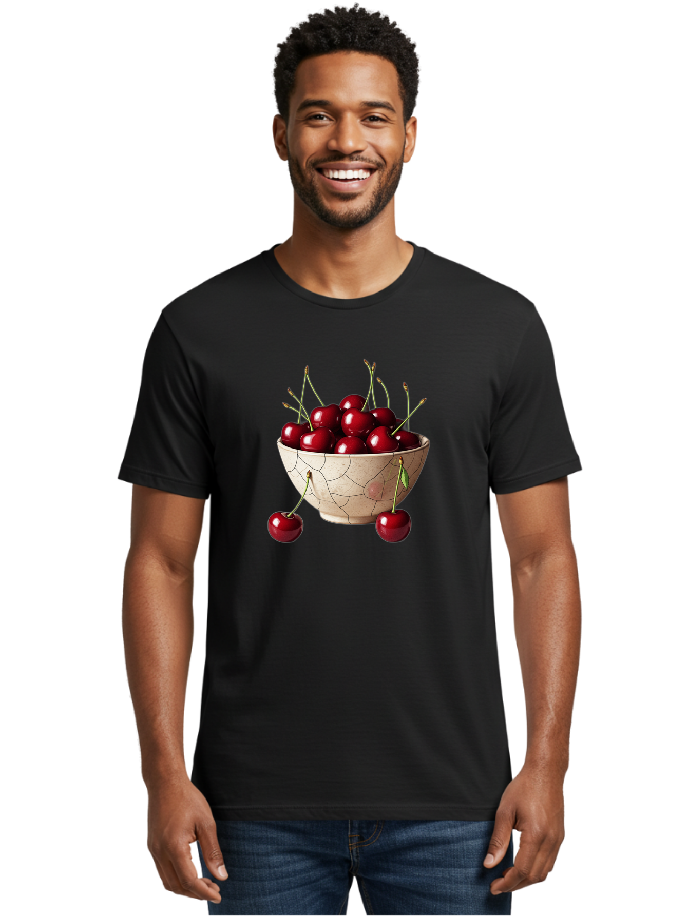 Cherries-In-Bowl-25 Men'S Graphic Tee, 100% Cotton, Comfortable Casual Summer Wear, Machine Washable, Vintage Camera, Old Camera, Antique Camera, Black Camera, Classic Photography, Photography Equipment, Nostalgic Device, Film Camera, Bai690