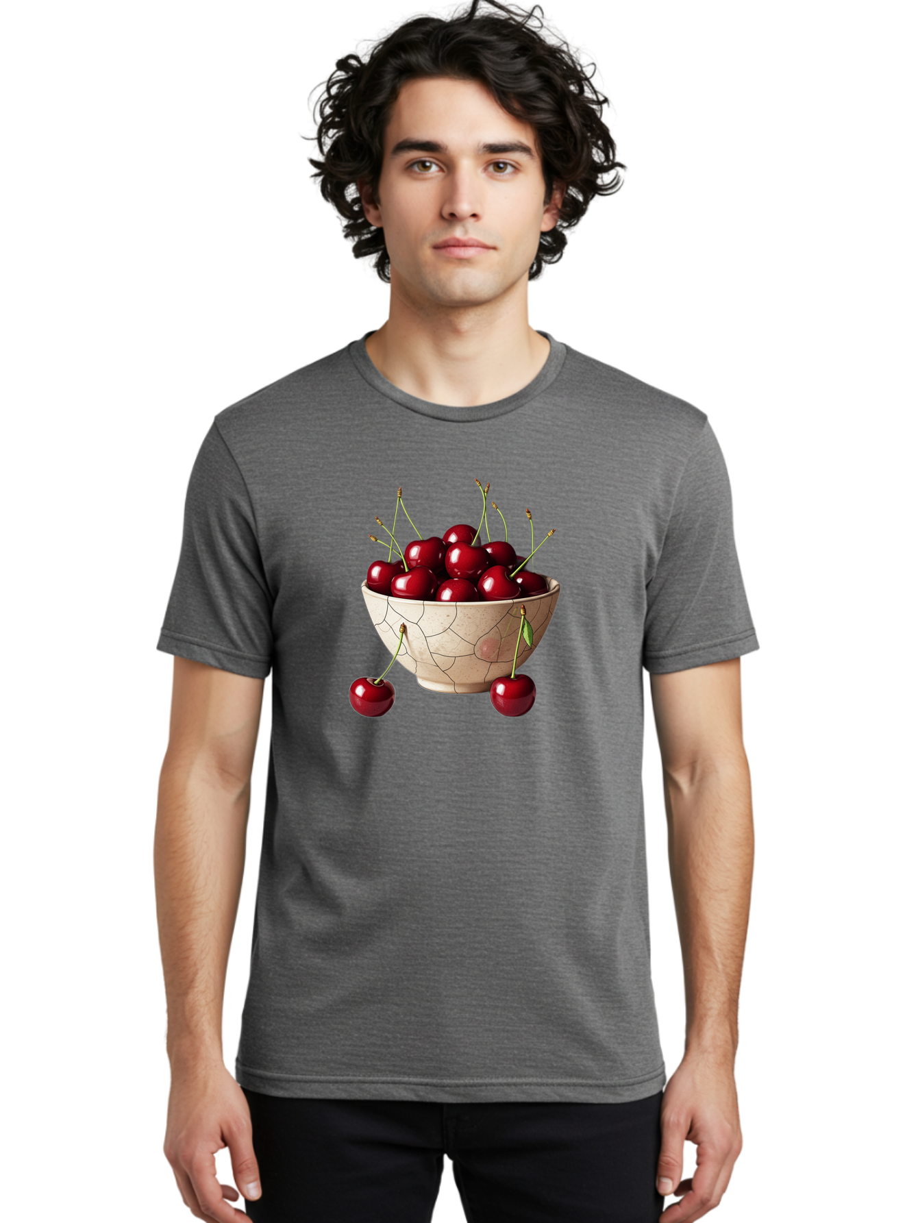 Cherries-In-Bowl-25 Men'S Graphic Tee, 100% Cotton, Comfortable Casual Summer Wear, Machine Washable, Vintage Camera, Old Camera, Antique Camera, Black Camera, Classic Photography, Photography Equipment, Nostalgic Device, Film Camera, Bai690