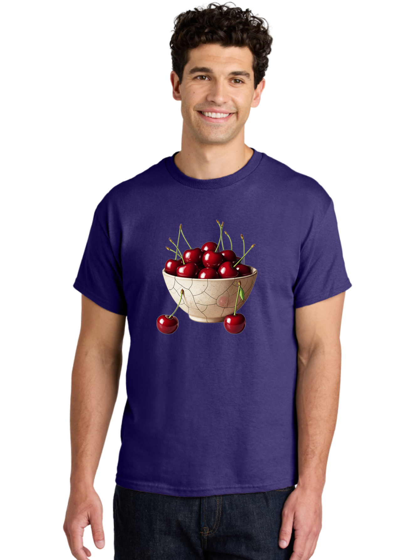 Cherries-In-Bowl-25 Men'S Graphic Tee, 100% Cotton, Comfortable Casual Summer Wear, Machine Washable, Vintage Camera, Old Camera, Antique Camera, Black Camera, Classic Photography, Photography Equipment, Nostalgic Device, Film Camera, Bai690