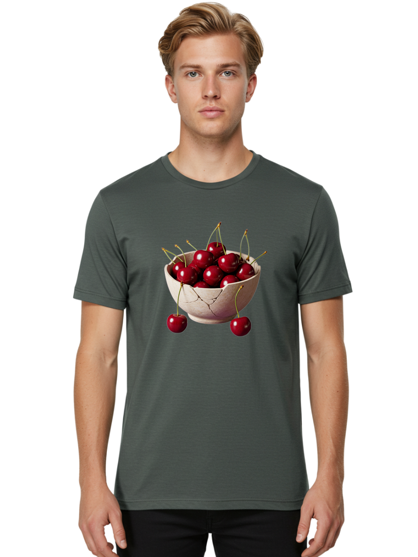 Cherries-In-Bowl-26 Men'S Graphic Tee, 100% Cotton, Comfortable Casual Summer Wear, Machine Washable, Vintage Camera, Old Camera, Antique Camera, Black Camera, Classic Photography, Photography Equipment, Nostalgic Device, Film Camera, Bai691