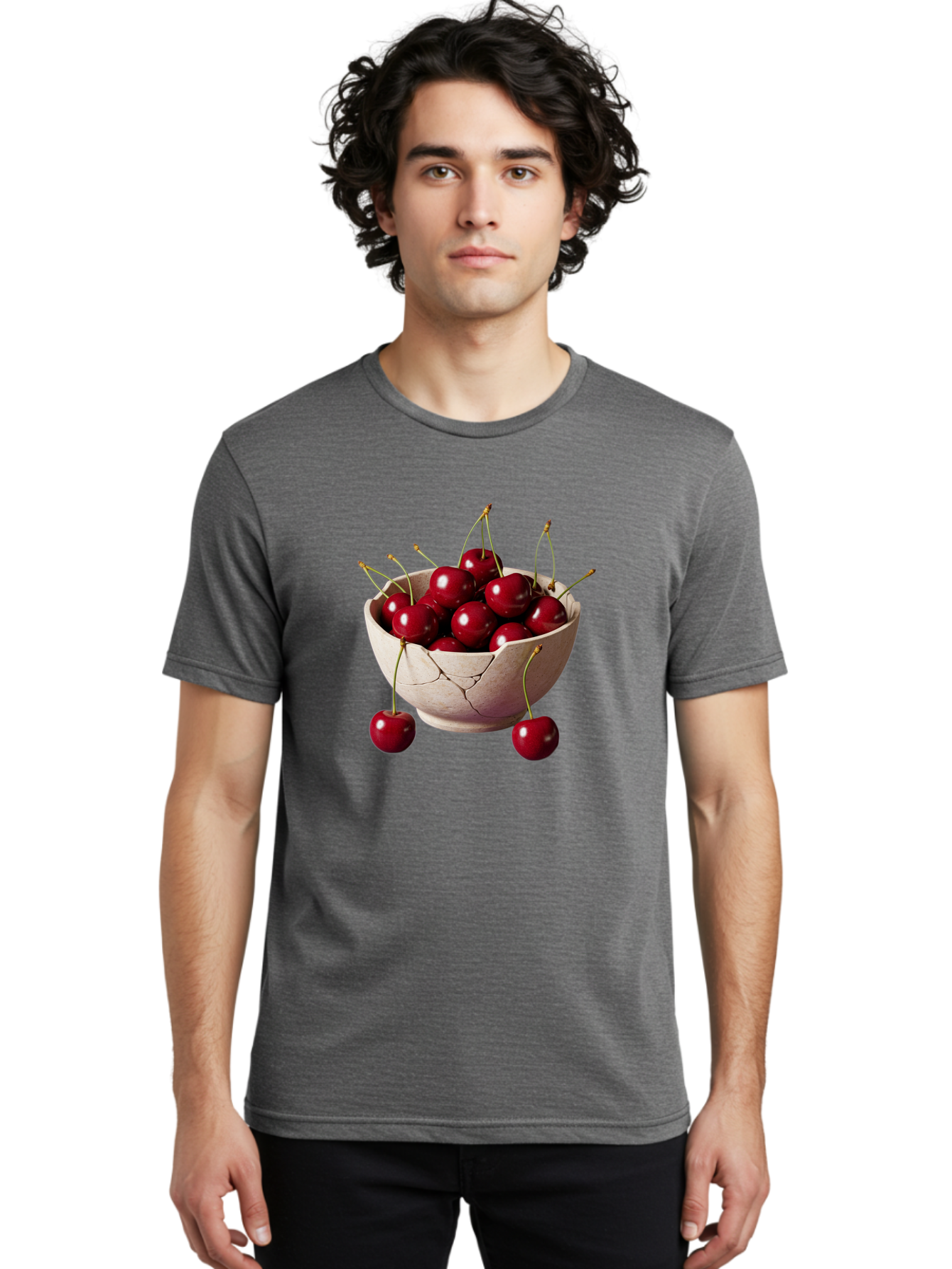 Cherries-In-Bowl-26 Men'S Graphic Tee, 100% Cotton, Comfortable Casual Summer Wear, Machine Washable, Vintage Camera, Old Camera, Antique Camera, Black Camera, Classic Photography, Photography Equipment, Nostalgic Device, Film Camera, Bai691