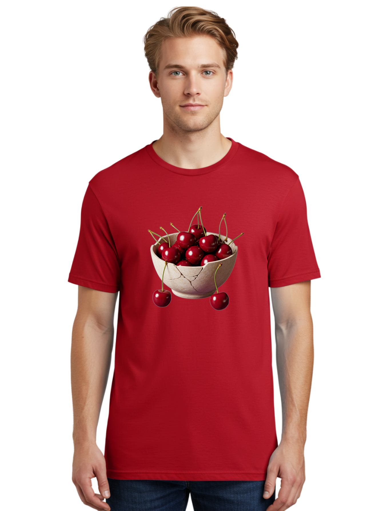 Cherries-In-Bowl-26 Men'S Graphic Tee, 100% Cotton, Comfortable Casual Summer Wear, Machine Washable, Vintage Camera, Old Camera, Antique Camera, Black Camera, Classic Photography, Photography Equipment, Nostalgic Device, Film Camera, Bai691