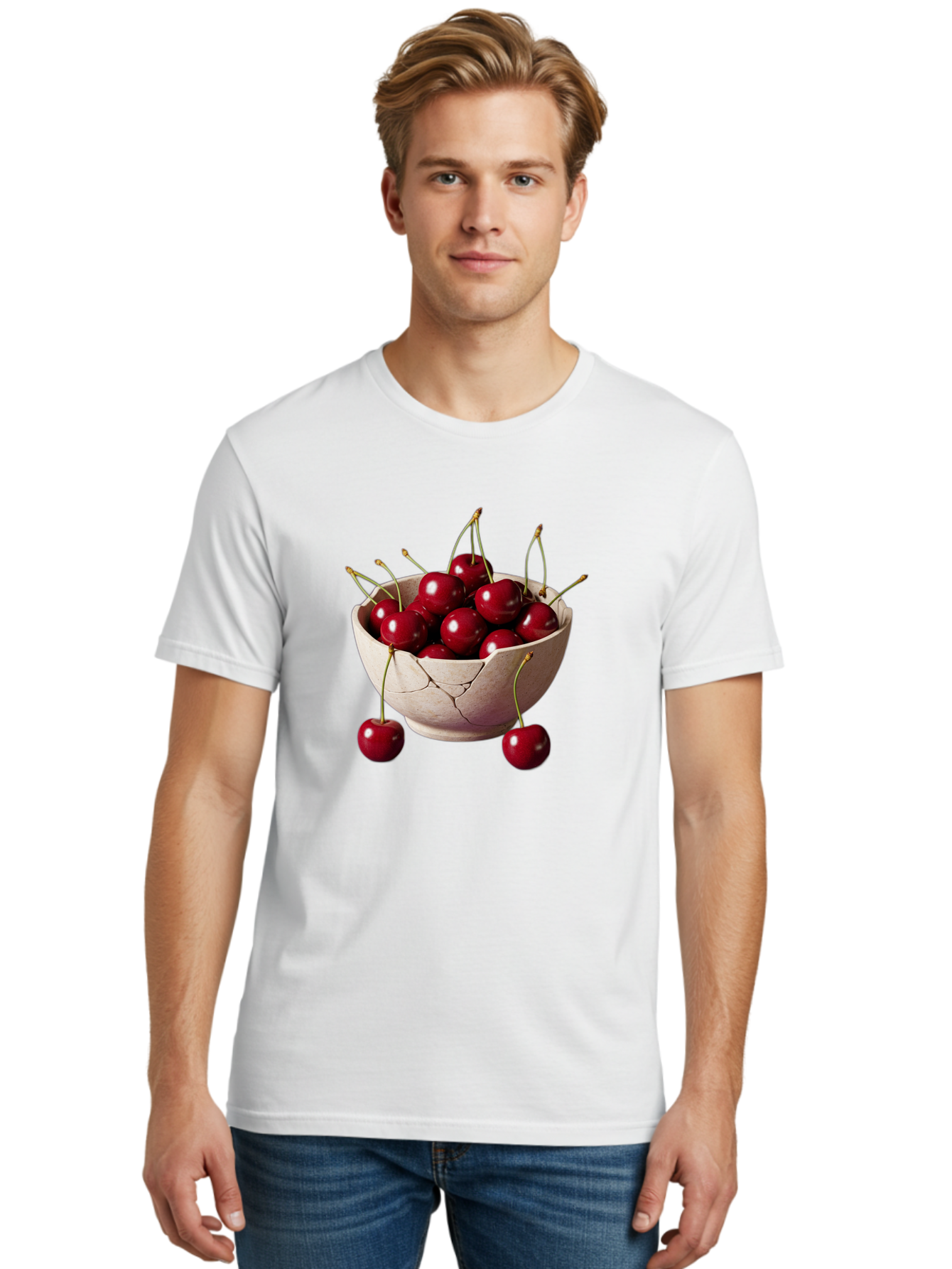 Cherries-In-Bowl-26 Men'S Graphic Tee, 100% Cotton, Comfortable Casual Summer Wear, Machine Washable, Vintage Camera, Old Camera, Antique Camera, Black Camera, Classic Photography, Photography Equipment, Nostalgic Device, Film Camera, Bai691