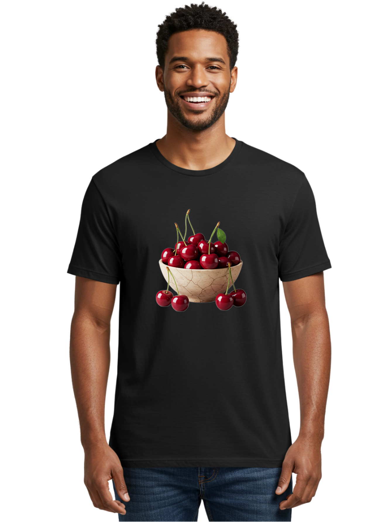 Cherries-In-Bowl-27 Men'S Graphic Tee, 100% Cotton, Comfortable Casual Summer Wear, Machine Washable, Vintage Camera, Old Camera, Antique Camera, Black Camera, Classic Photography, Photography Equipment, Nostalgic Device, Film Camera, Bai692