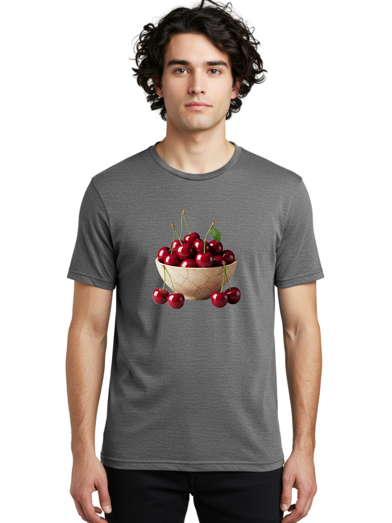 Cherries-In-Bowl-27 Men'S Graphic Tee, 100% Cotton, Comfortable Casual Summer Wear, Machine Washable, Vintage Camera, Old Camera, Antique Camera, Black Camera, Classic Photography, Photography Equipment, Nostalgic Device, Film Camera, Bai692