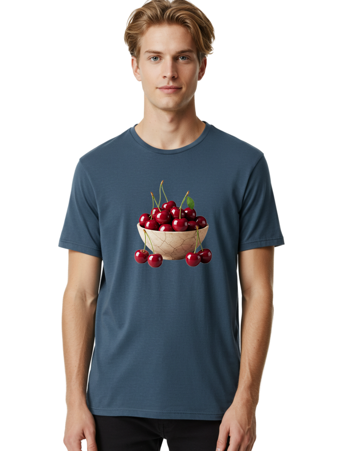 Cherries-In-Bowl-27 Men'S Graphic Tee, 100% Cotton, Comfortable Casual Summer Wear, Machine Washable, Vintage Camera, Old Camera, Antique Camera, Black Camera, Classic Photography, Photography Equipment, Nostalgic Device, Film Camera, Bai692