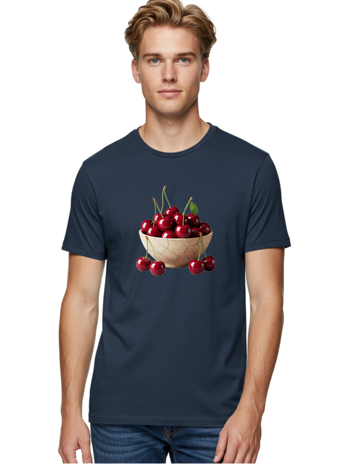 Cherries-In-Bowl-27 Men'S Graphic Tee, 100% Cotton, Comfortable Casual Summer Wear, Machine Washable, Vintage Camera, Old Camera, Antique Camera, Black Camera, Classic Photography, Photography Equipment, Nostalgic Device, Film Camera, Bai692