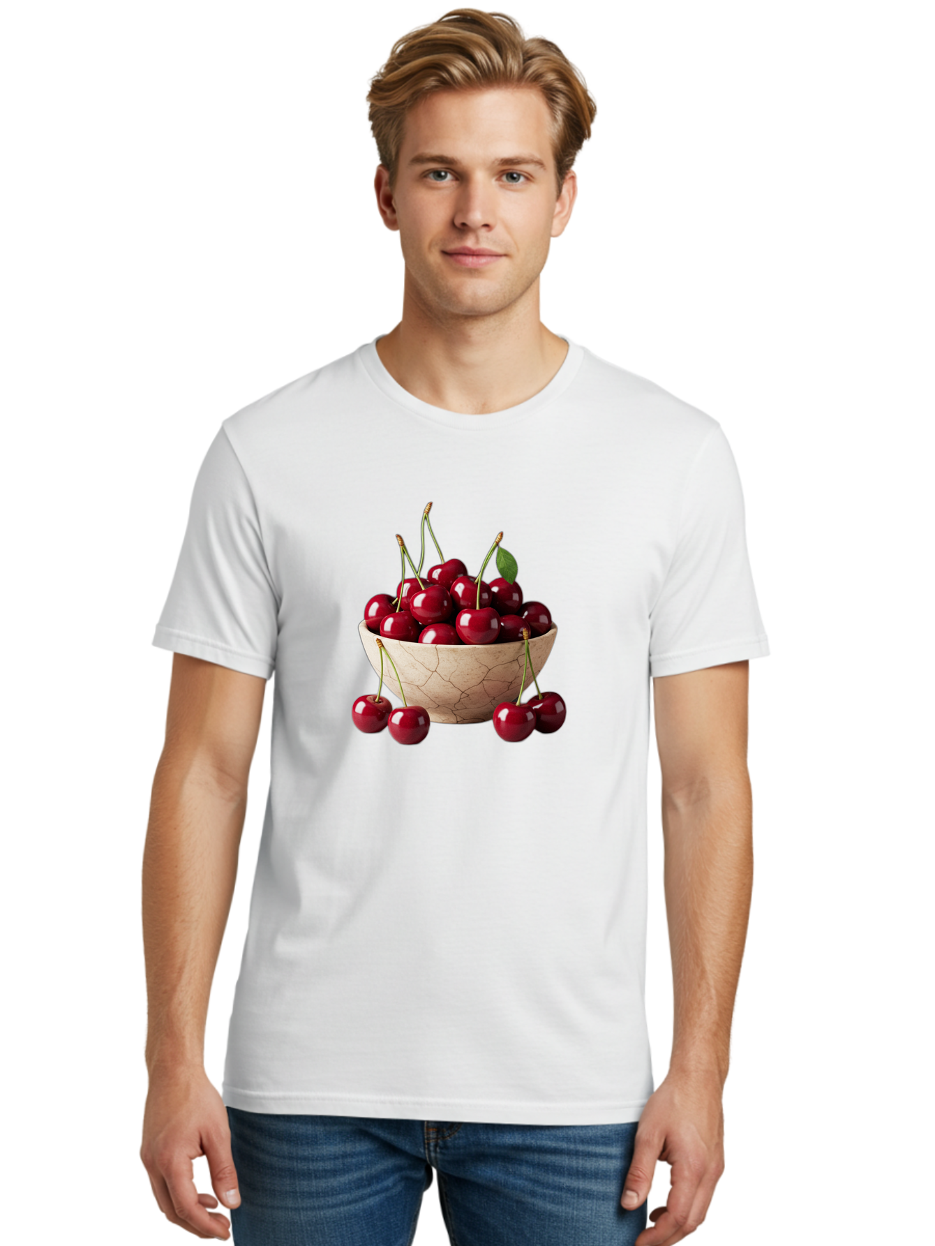 Cherries-In-Bowl-27 Men'S Graphic Tee, 100% Cotton, Comfortable Casual Summer Wear, Machine Washable, Vintage Camera, Old Camera, Antique Camera, Black Camera, Classic Photography, Photography Equipment, Nostalgic Device, Film Camera, Bai692