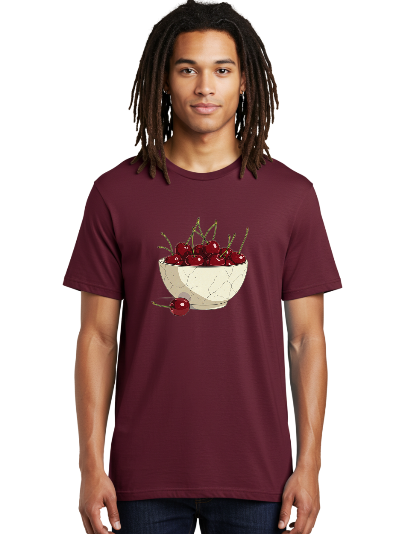 Cherries-In-Bowl-3 Men'S Graphic Tee, 100% Cotton, Comfortable Casual Summer Wear, Machine Washable, Vintage Camera, Old Camera, Antique Camera, Black Camera, Classic Photography, Photography Equipment, Nostalgic Device, Film Camera, Bai693