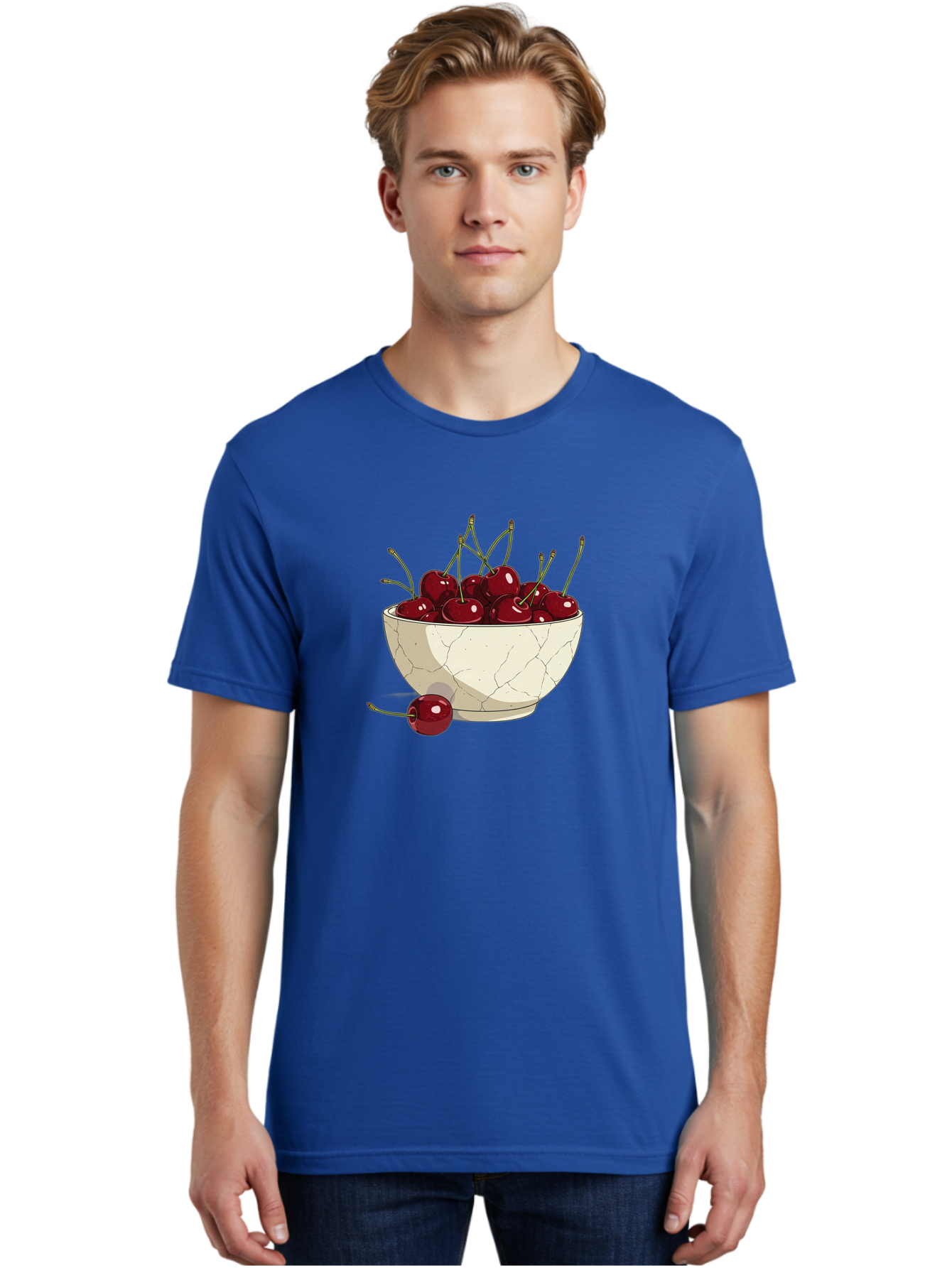 Cherries-In-Bowl-3 Men'S Graphic Tee, 100% Cotton, Comfortable Casual Summer Wear, Machine Washable, Vintage Camera, Old Camera, Antique Camera, Black Camera, Classic Photography, Photography Equipment, Nostalgic Device, Film Camera, Bai693