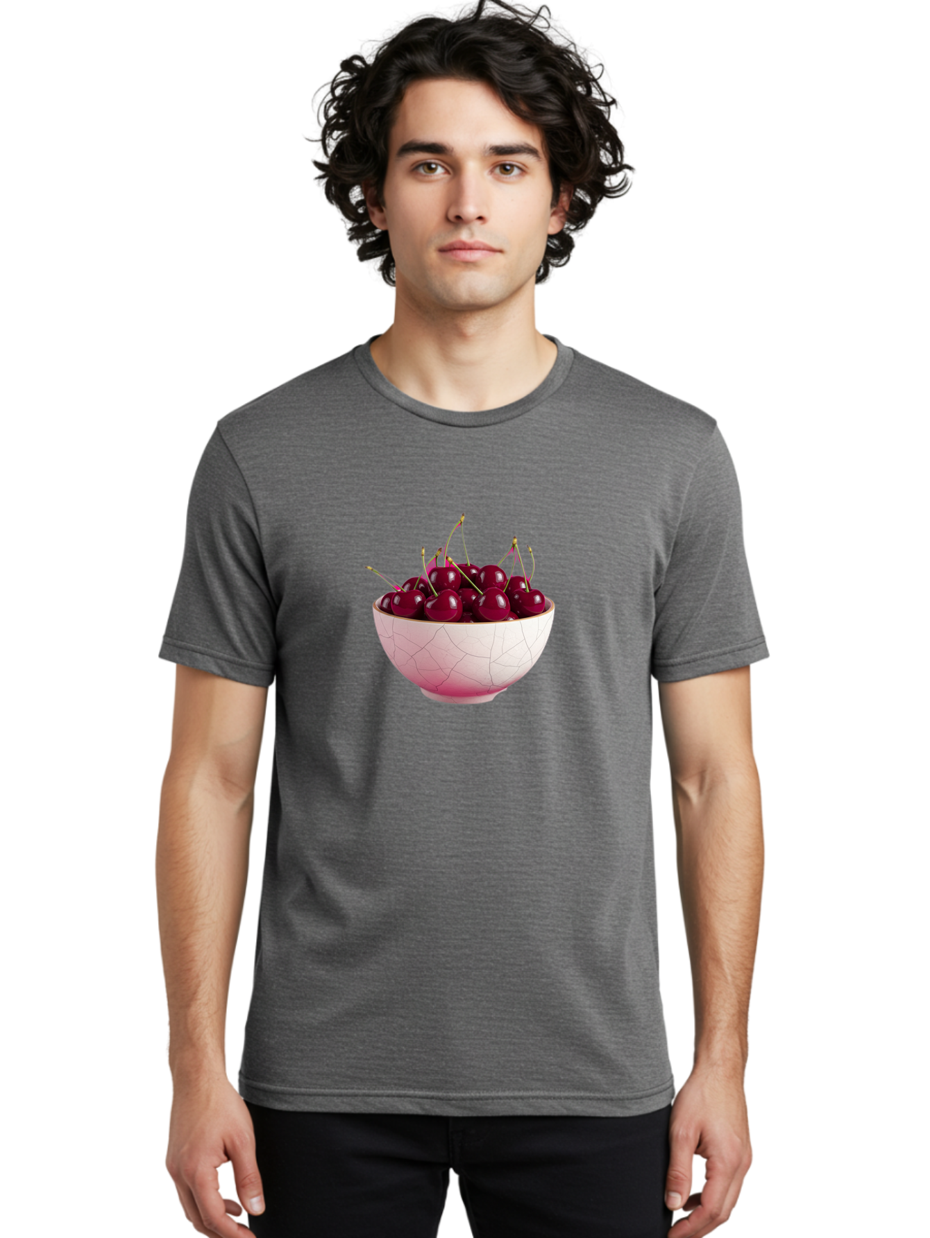 Cherries-In-Bowl-4 Men'S Graphic Tee, 100% Cotton, Comfortable Casual Summer Wear, Machine Washable, Vintage Camera, Old Camera, Antique Camera, Black Camera, Classic Photography, Photography Equipment, Nostalgic Device, Film Camera, Bai694