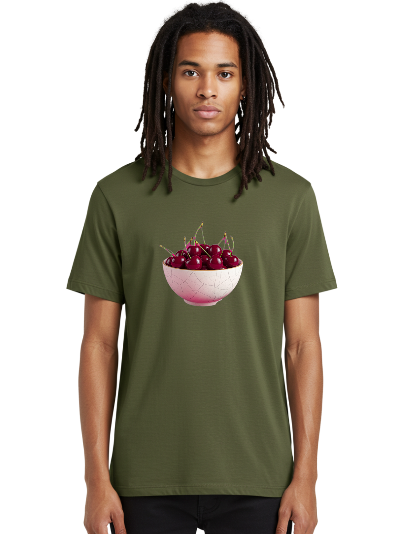 Cherries-In-Bowl-4 Men'S Graphic Tee, 100% Cotton, Comfortable Casual Summer Wear, Machine Washable, Vintage Camera, Old Camera, Antique Camera, Black Camera, Classic Photography, Photography Equipment, Nostalgic Device, Film Camera, Bai694