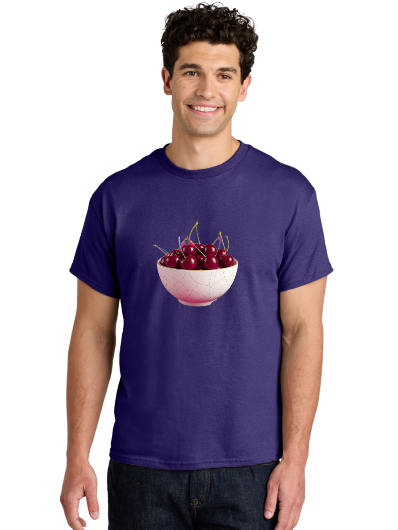 Cherries-In-Bowl-4 Men'S Graphic Tee, 100% Cotton, Comfortable Casual Summer Wear, Machine Washable, Vintage Camera, Old Camera, Antique Camera, Black Camera, Classic Photography, Photography Equipment, Nostalgic Device, Film Camera, Bai694