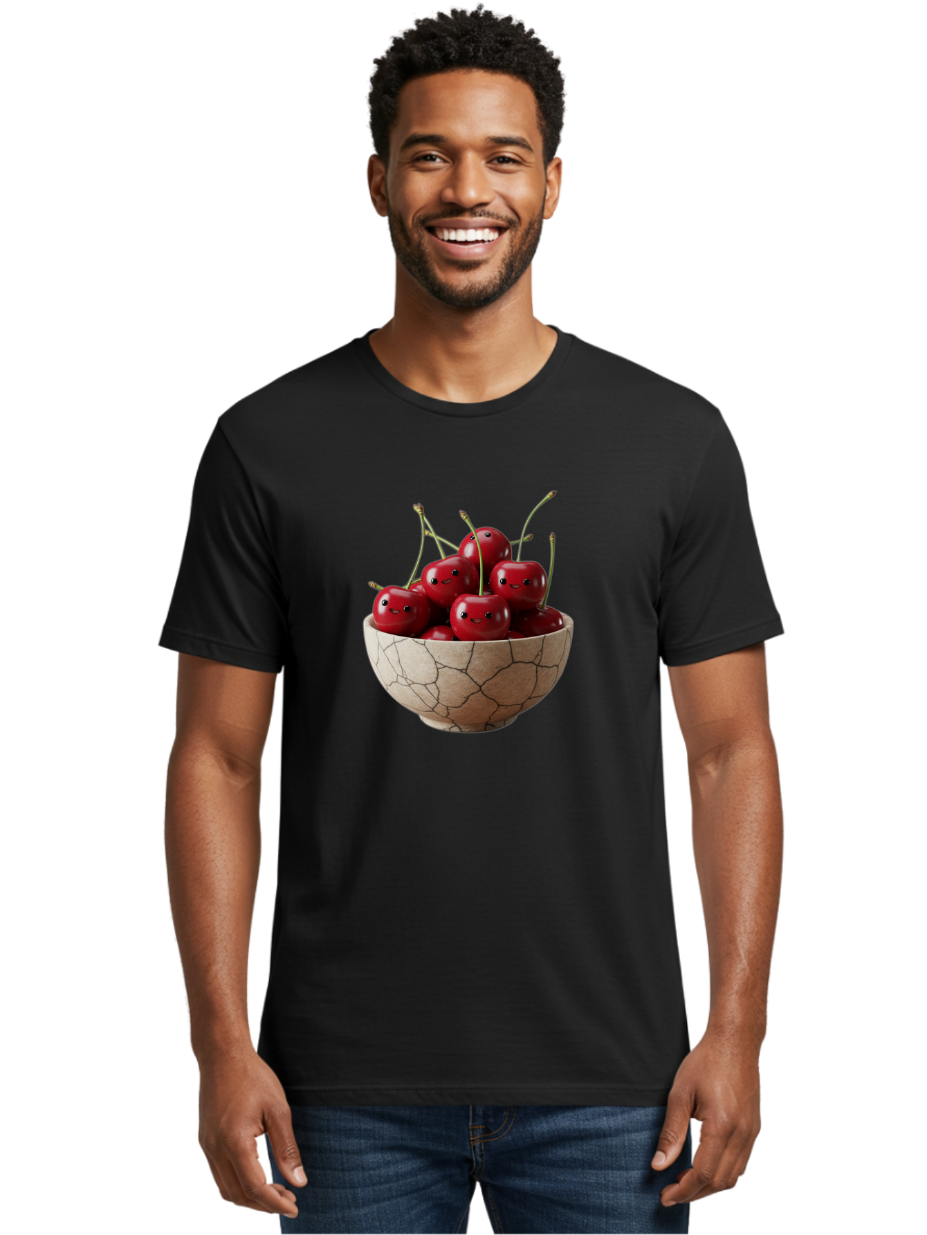 Cherries-In-Bowl-5 Men'S Graphic Tee, 100% Cotton, Comfortable Casual Summer Wear, Machine Washable, Vintage Camera, Old Camera, Antique Camera, Black Camera, Classic Photography, Photography Equipment, Nostalgic Device, Film Camera, Bai695