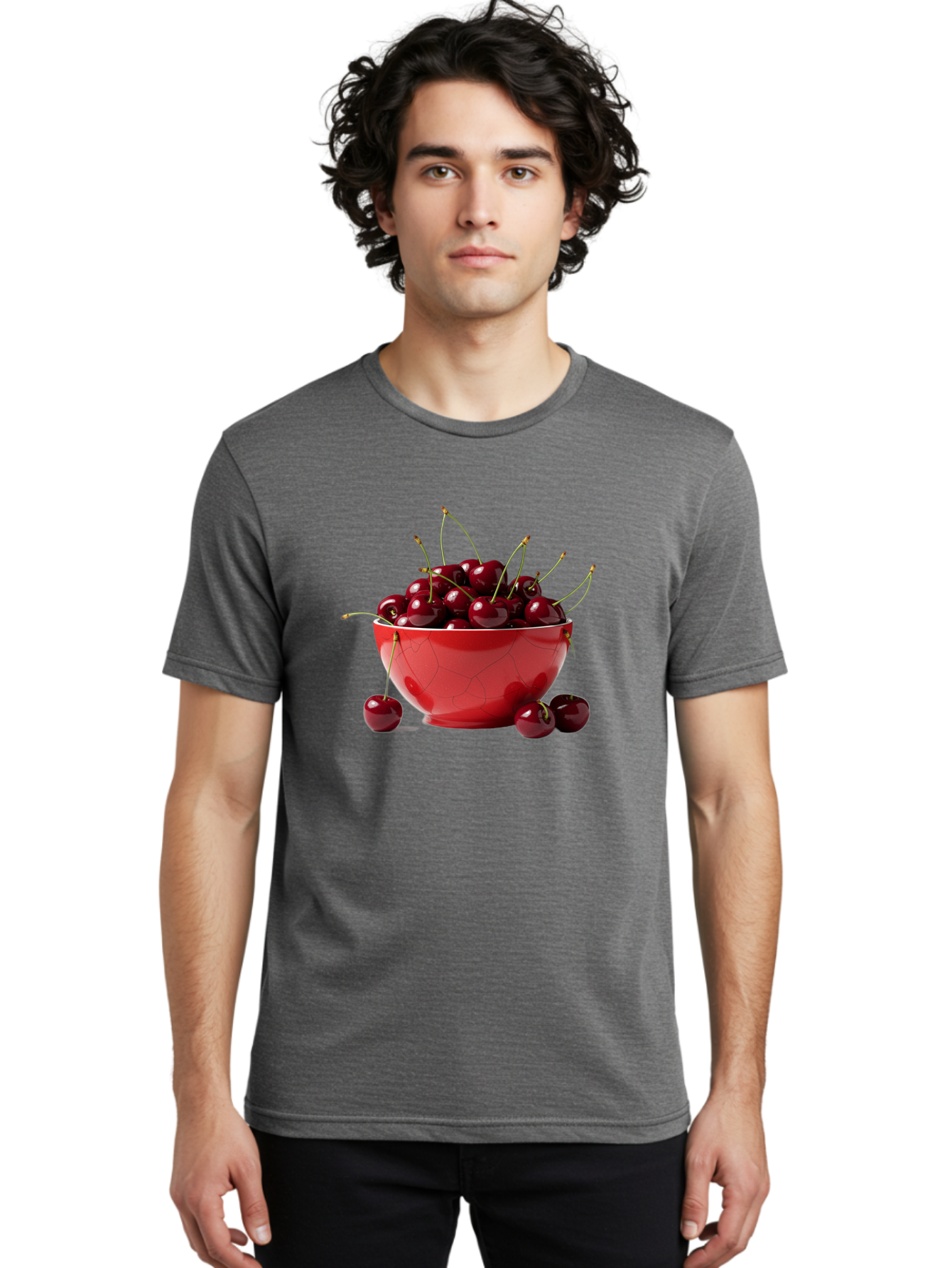 Cherries-In-Bowl-6 Men'S Graphic Tee, 100% Cotton, Comfortable Casual Summer Wear, Machine Washable, Vintage Camera, Old Camera, Antique Camera, Black Camera, Classic Photography, Photography Equipment, Nostalgic Device, Film Camera, Bai696
